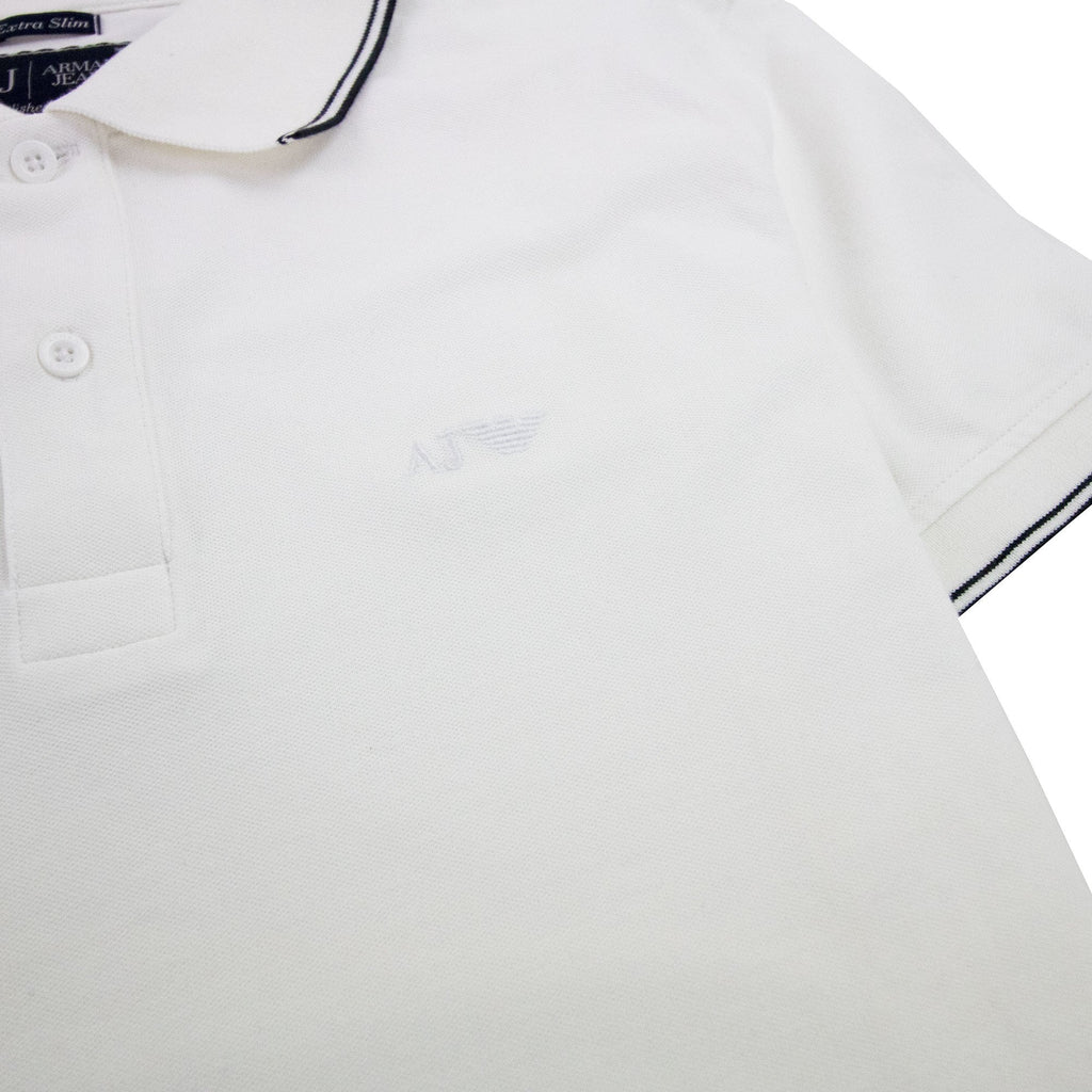 Armani Jeans Twin Tipped Slim S/s Polo White