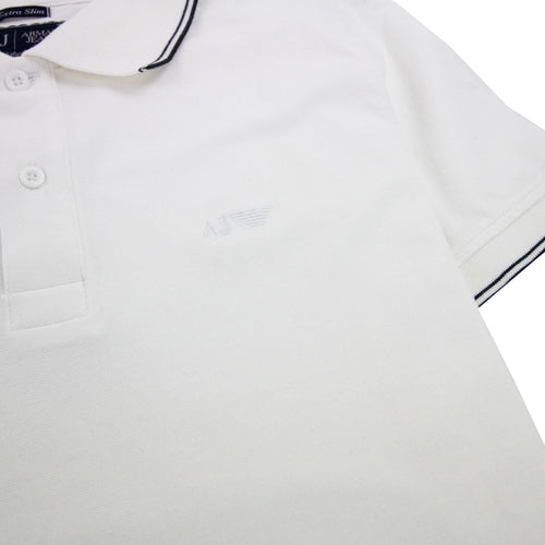 Armani Jeans Twin Tipped Slim S/s Polo White