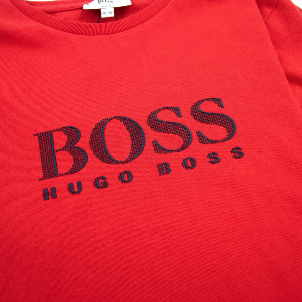 Hugo Boss Kids J25986 Classic Logo T Shirt Red