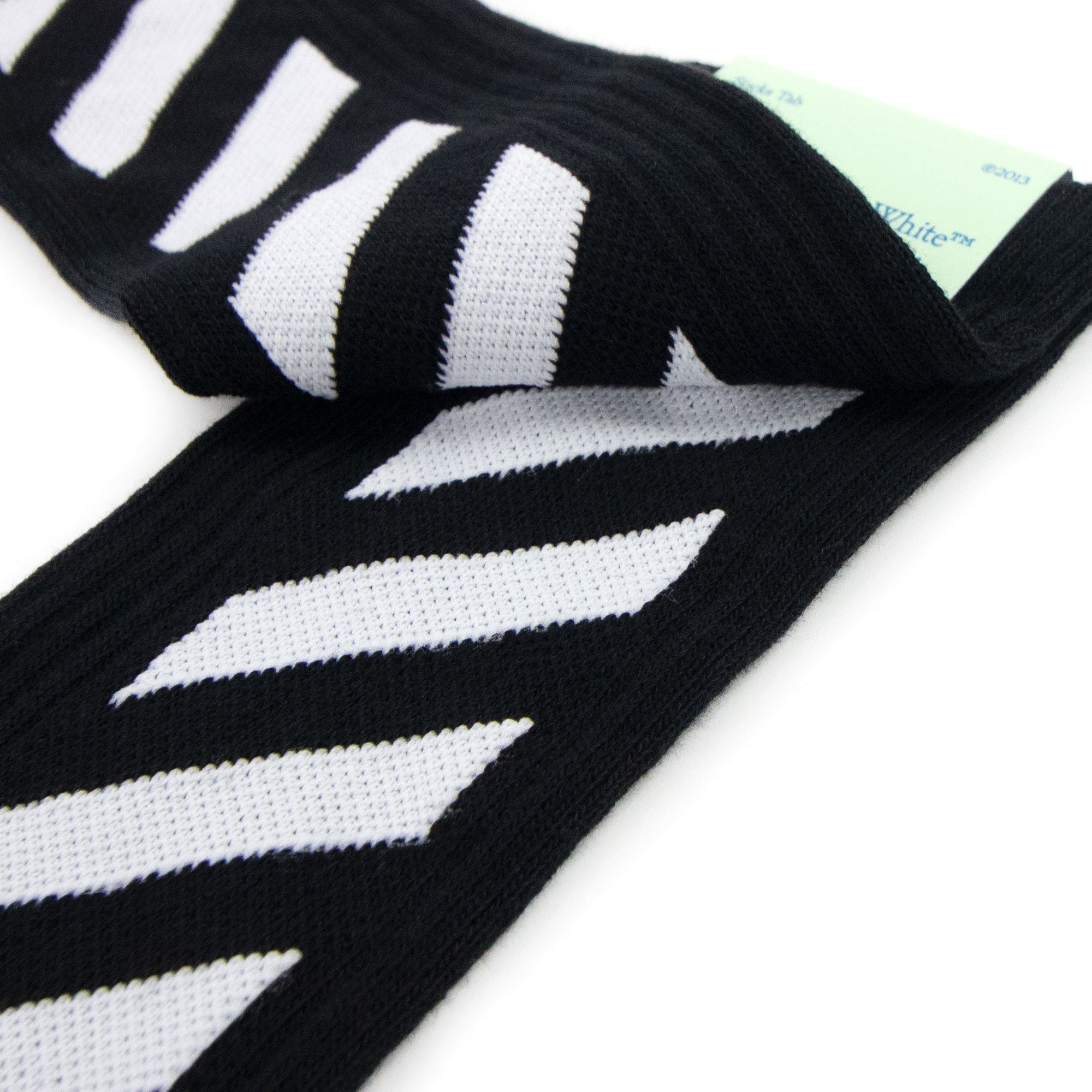 Off White Diagonals Mid Socks Black/White