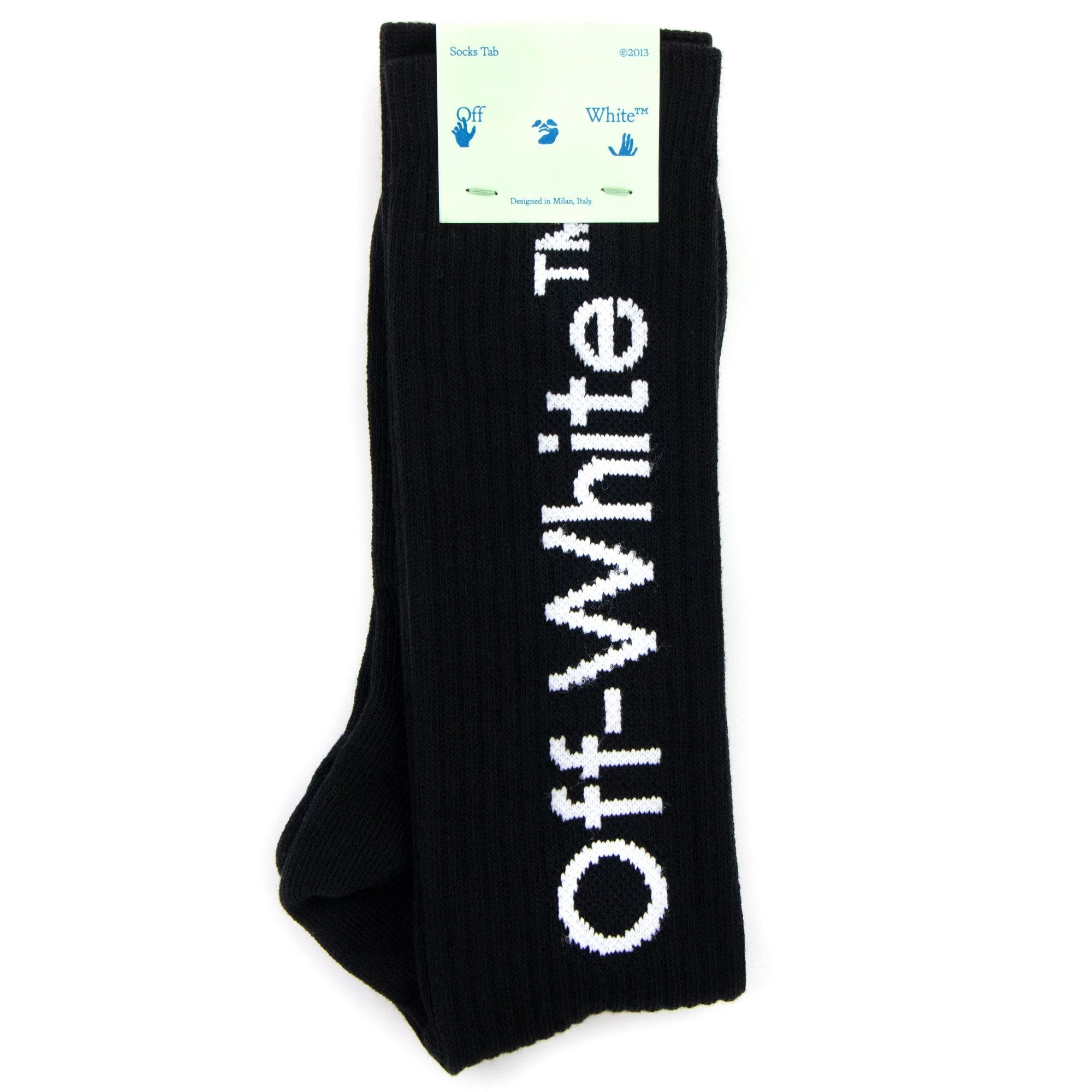 Off White Diagonals Mid Socks Black/White