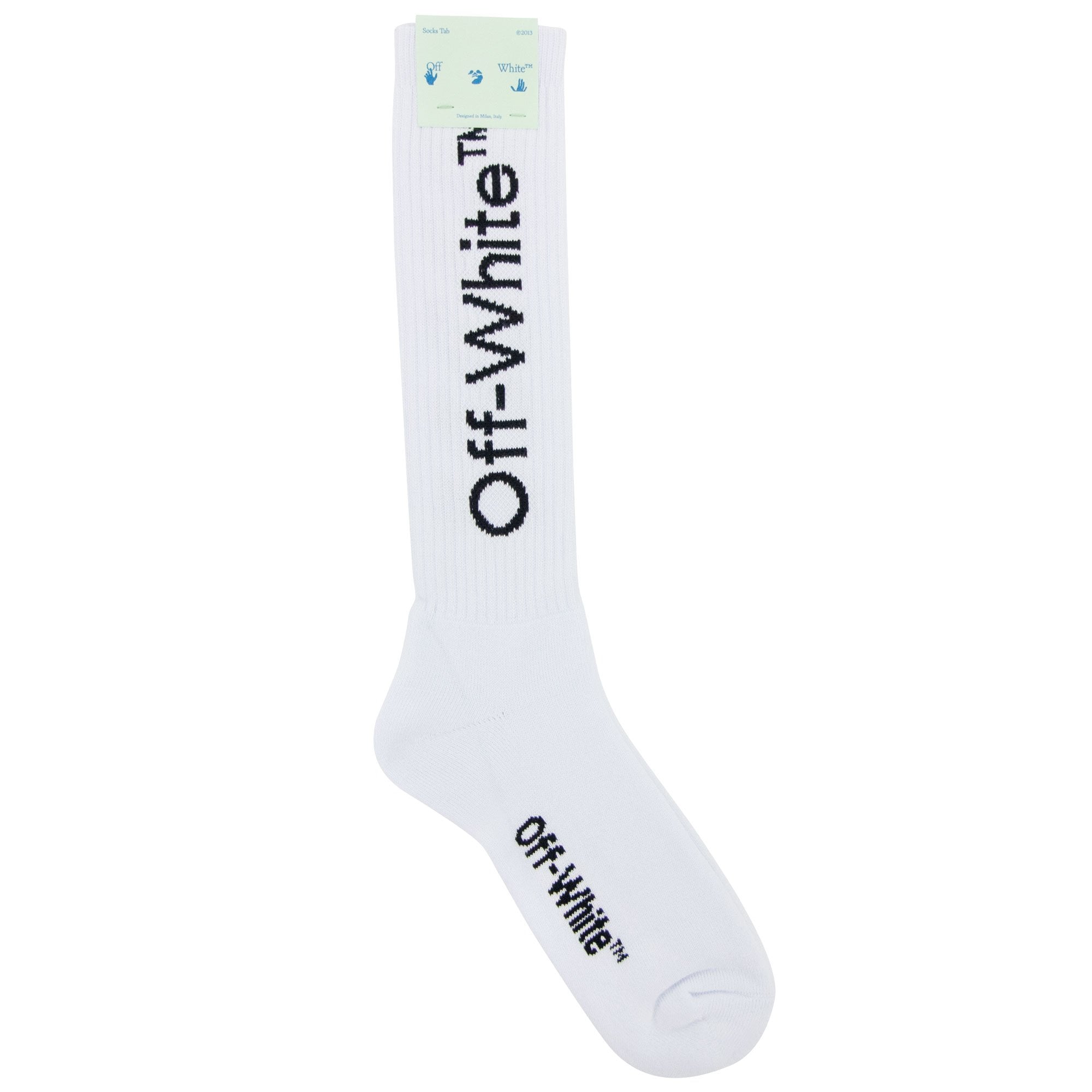 Off White Diagonals Mid Socks White/Black
