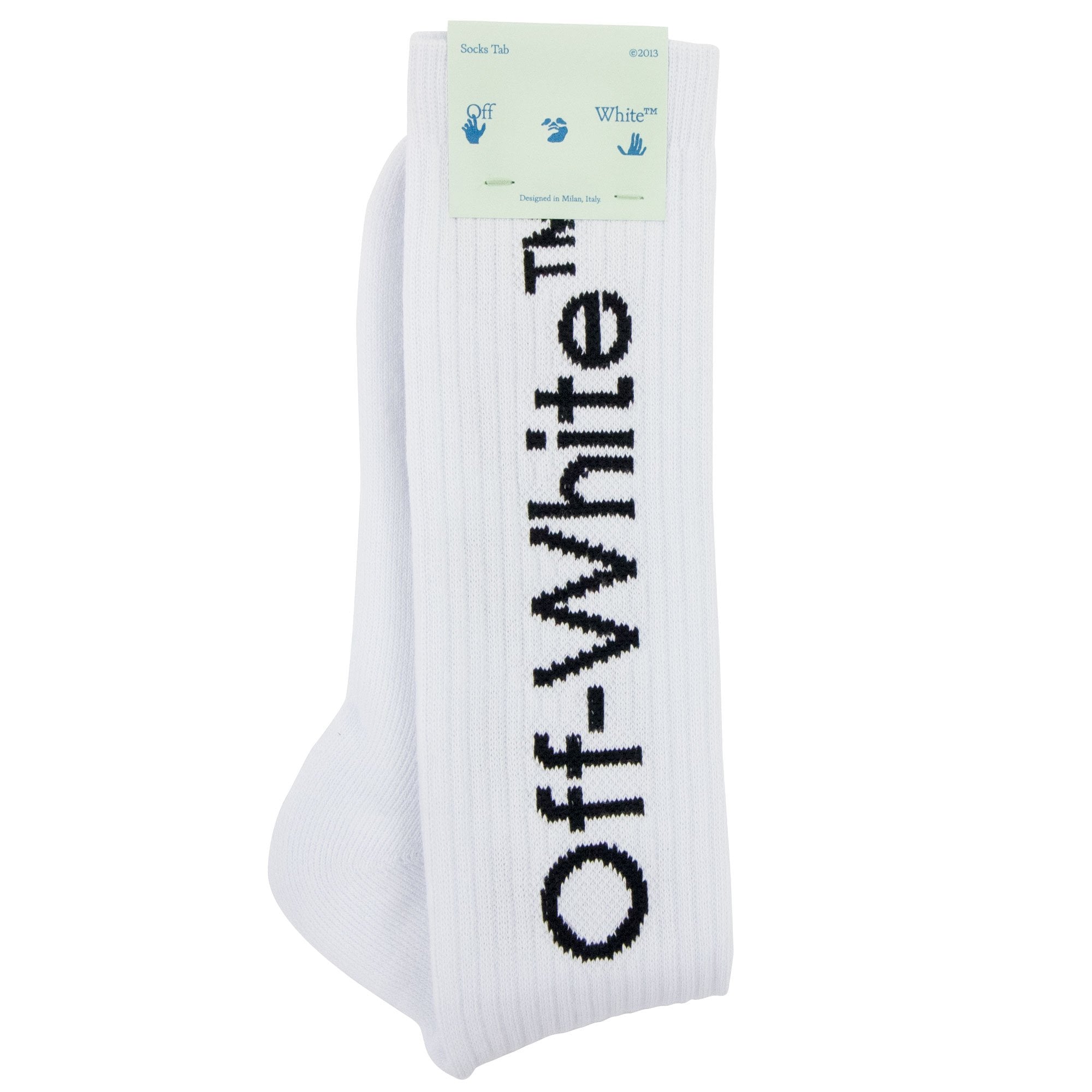 Off White Diagonals Mid Socks White/Black