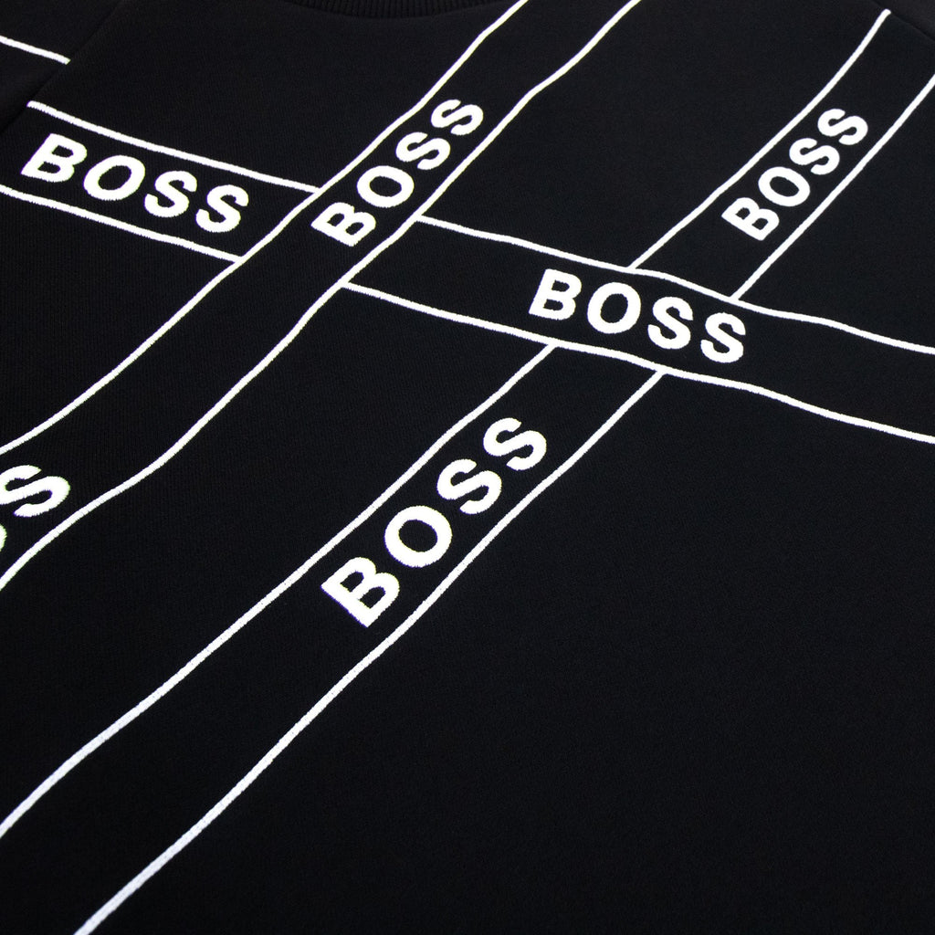 Hugo Boss Wrapped Artwork Logo Sweatshirt Black 001