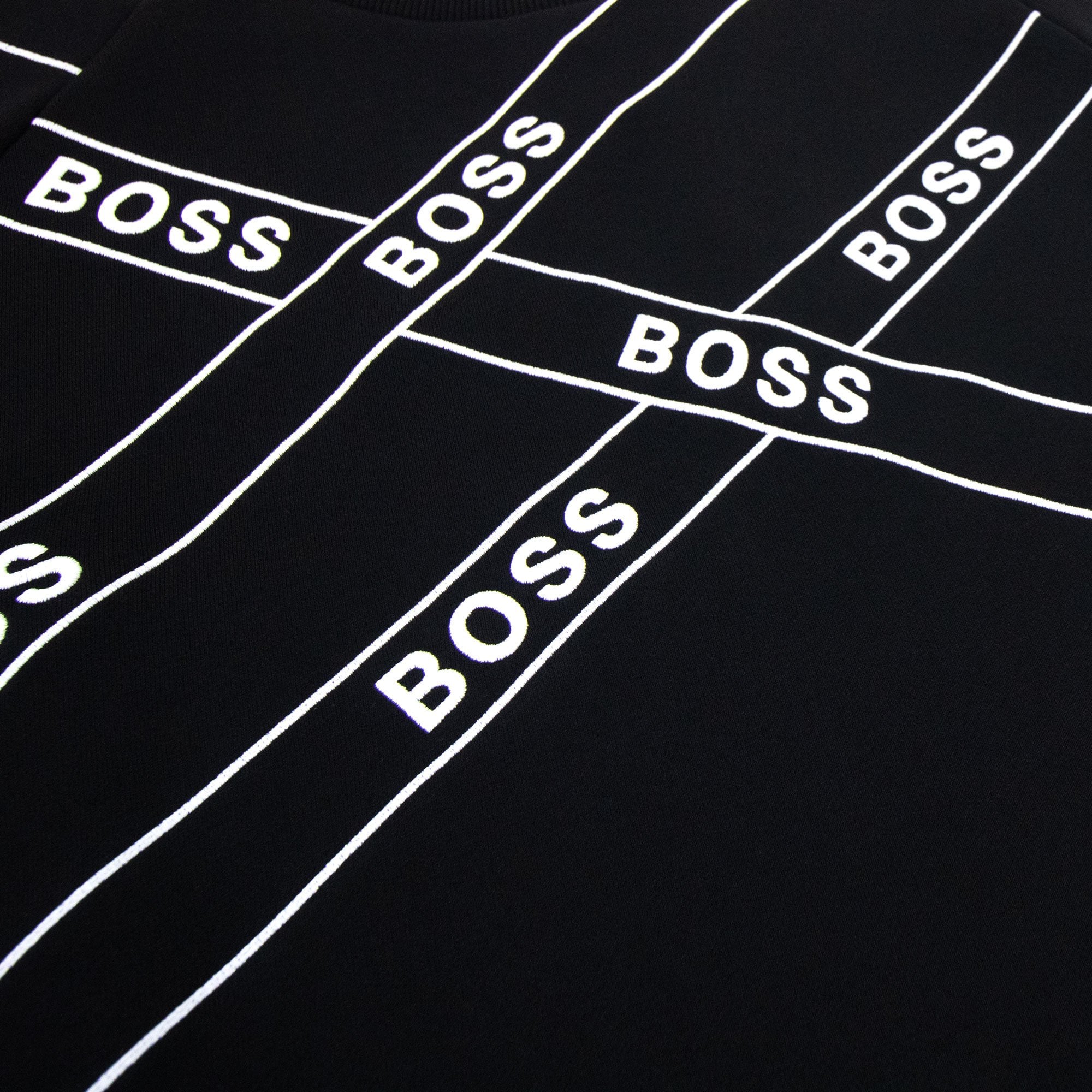 Hugo Boss Wrapped Artwork Logo Sweatshirt Black 001
