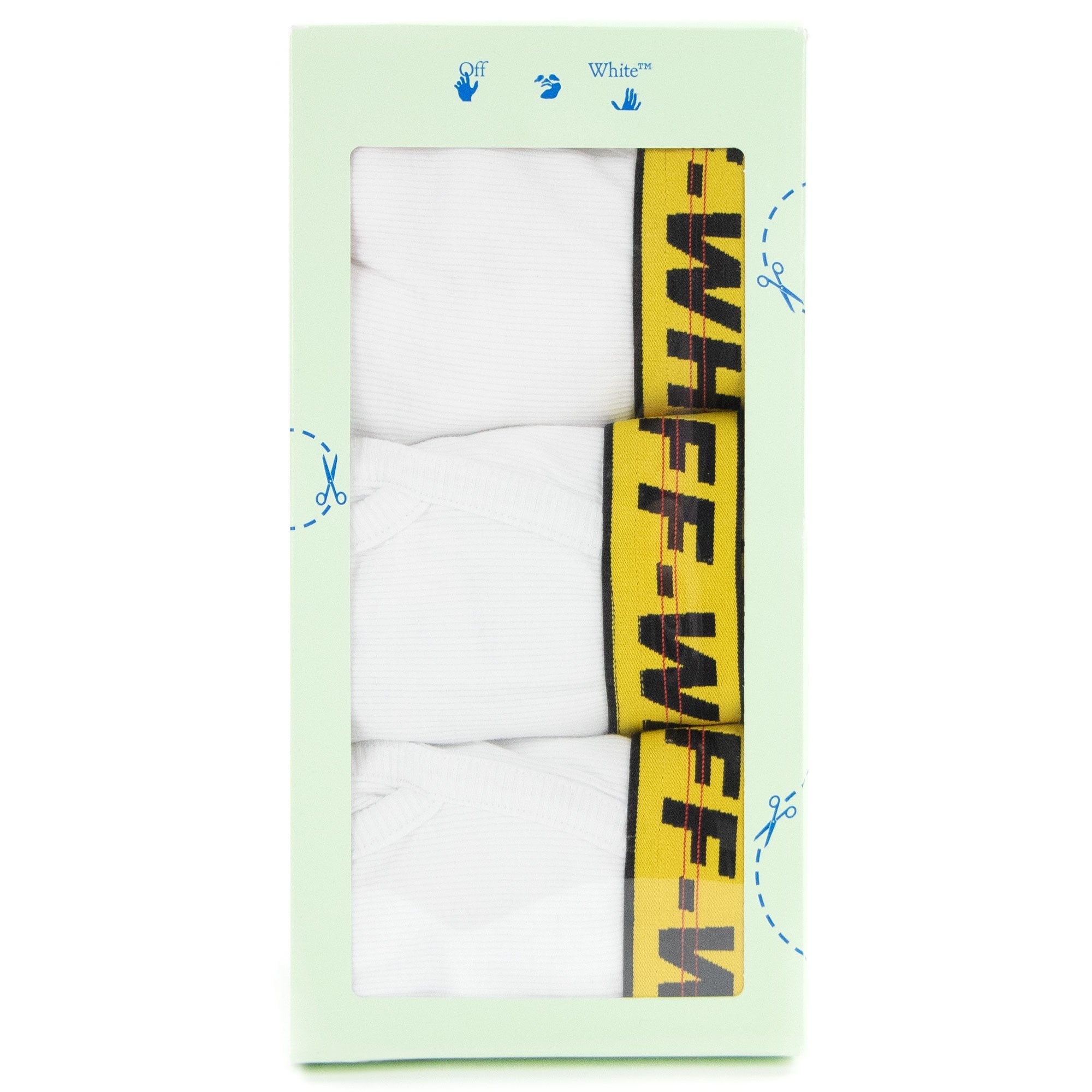 Off White Classic Industrial 3 Pack Boxer White/Yellow