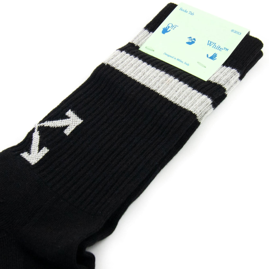 Off White Striped Arrow Socks Black/White