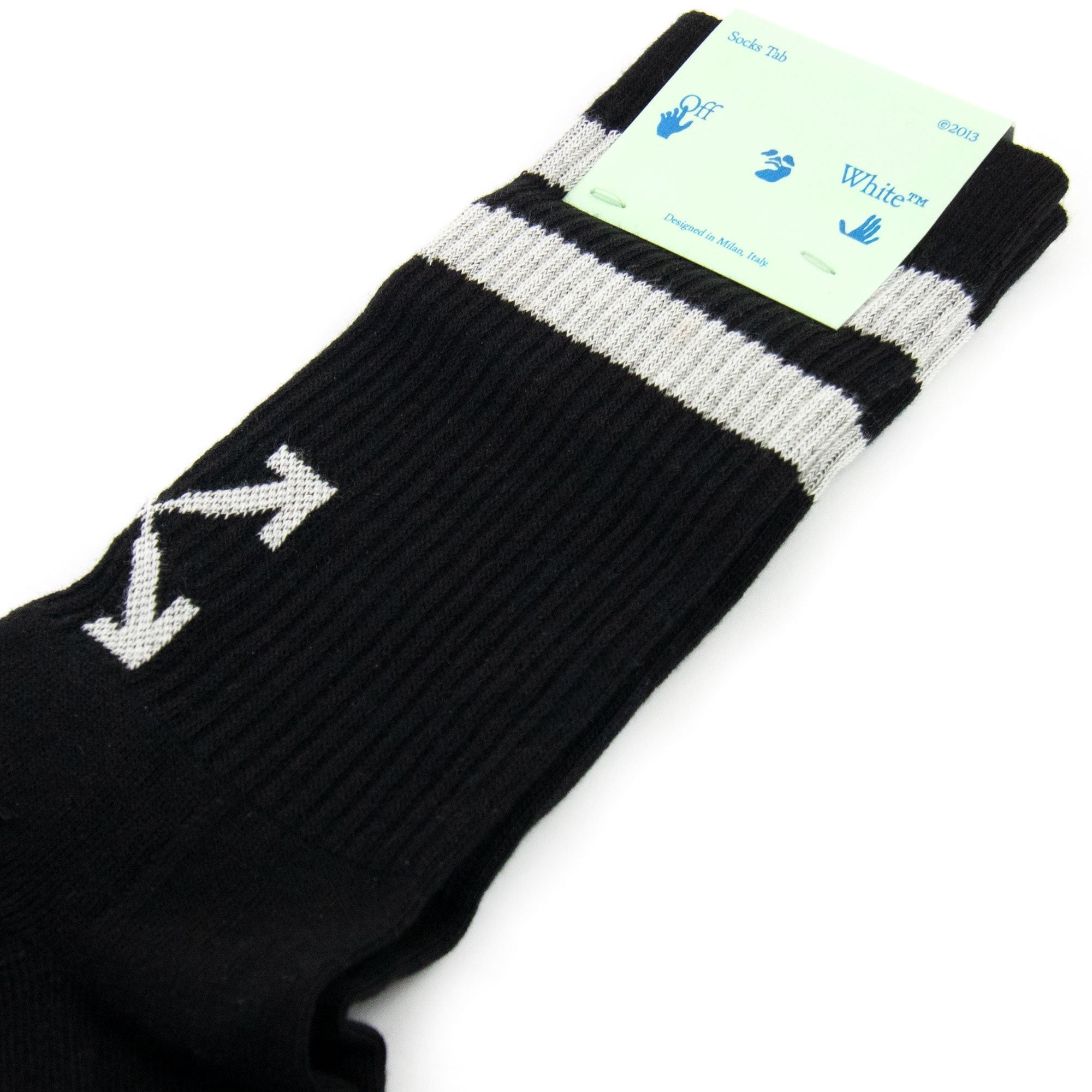 Off White Striped Arrow Socks Black/White