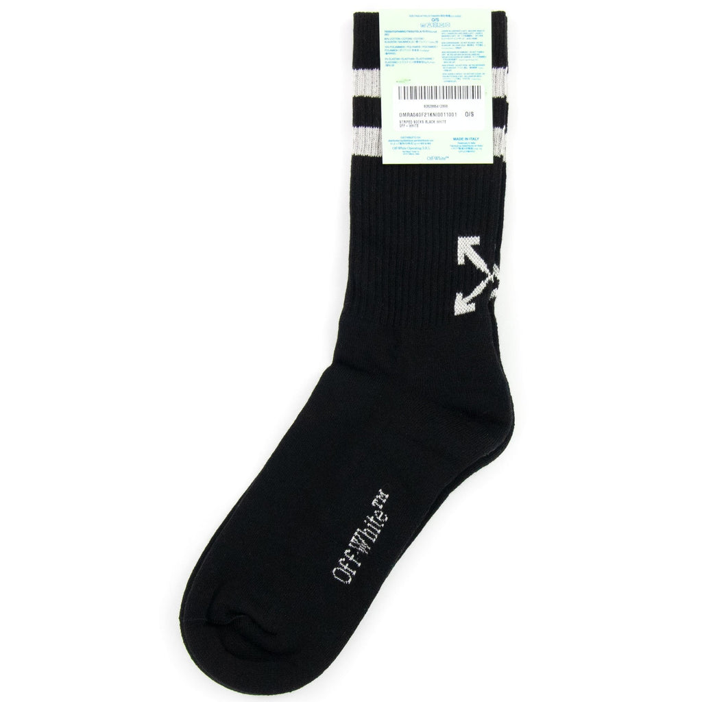 Off White Striped Arrow Socks Black/White