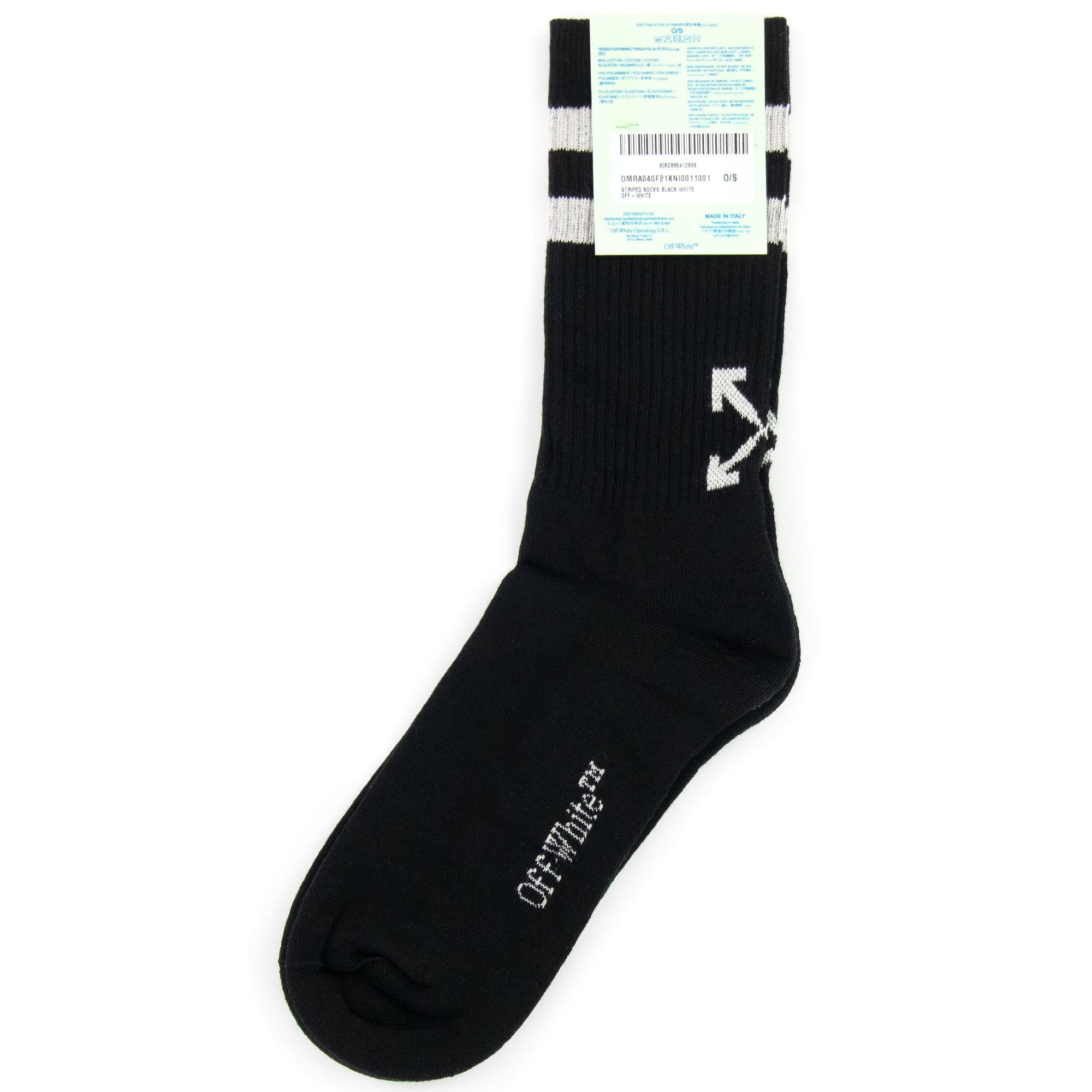 Off White Striped Arrow Socks Black/White