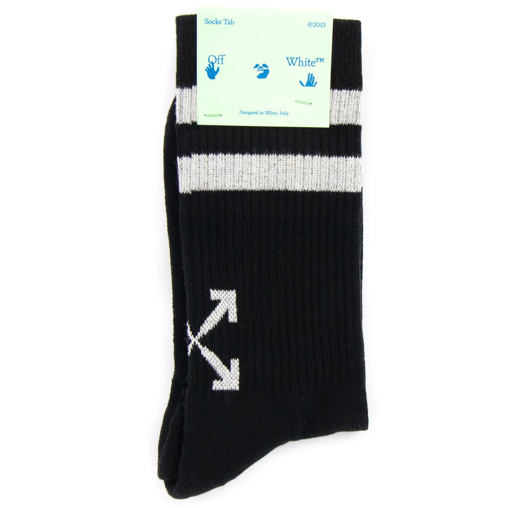 Off White Striped Arrow Socks Black/White