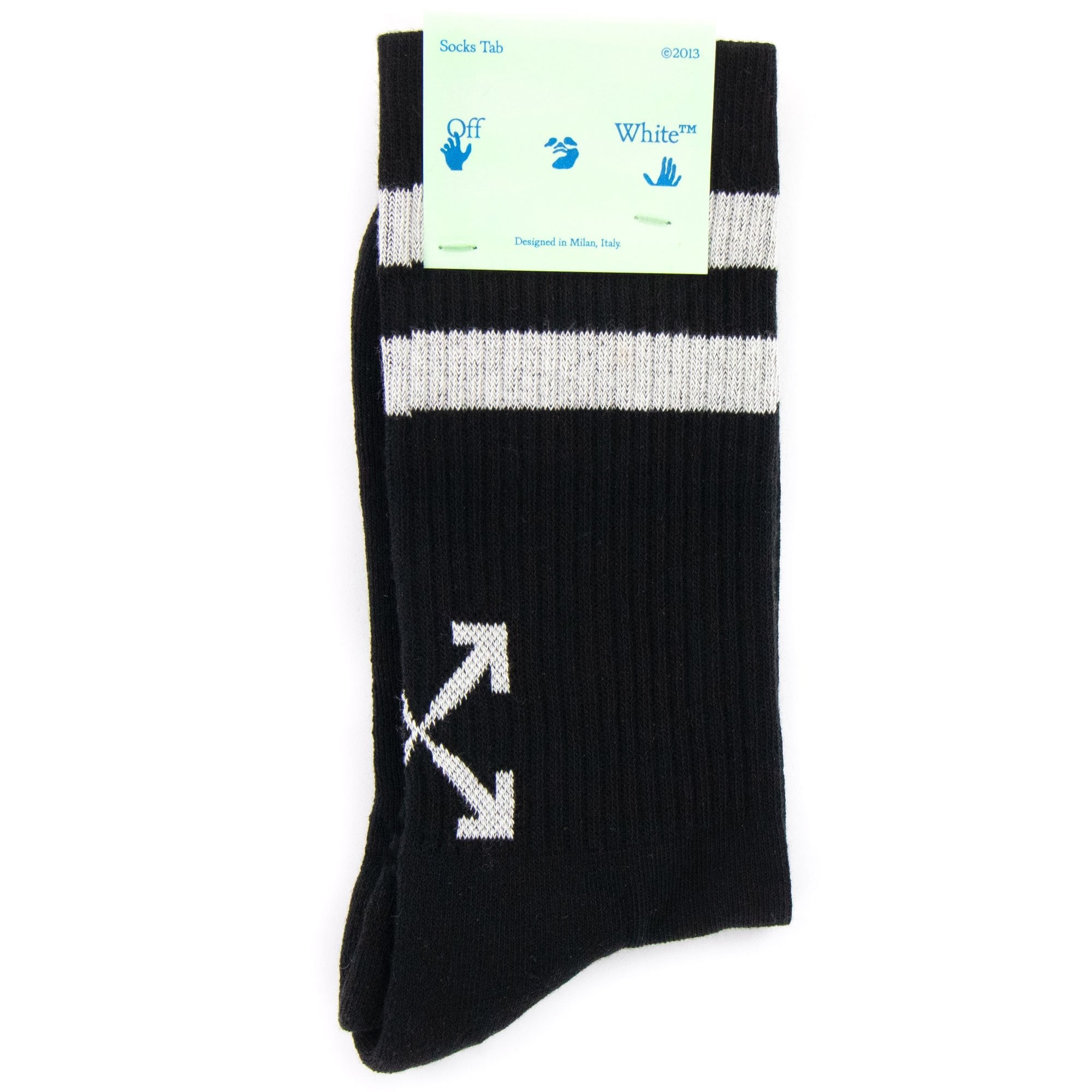 Off White Striped Arrow Socks Black/White