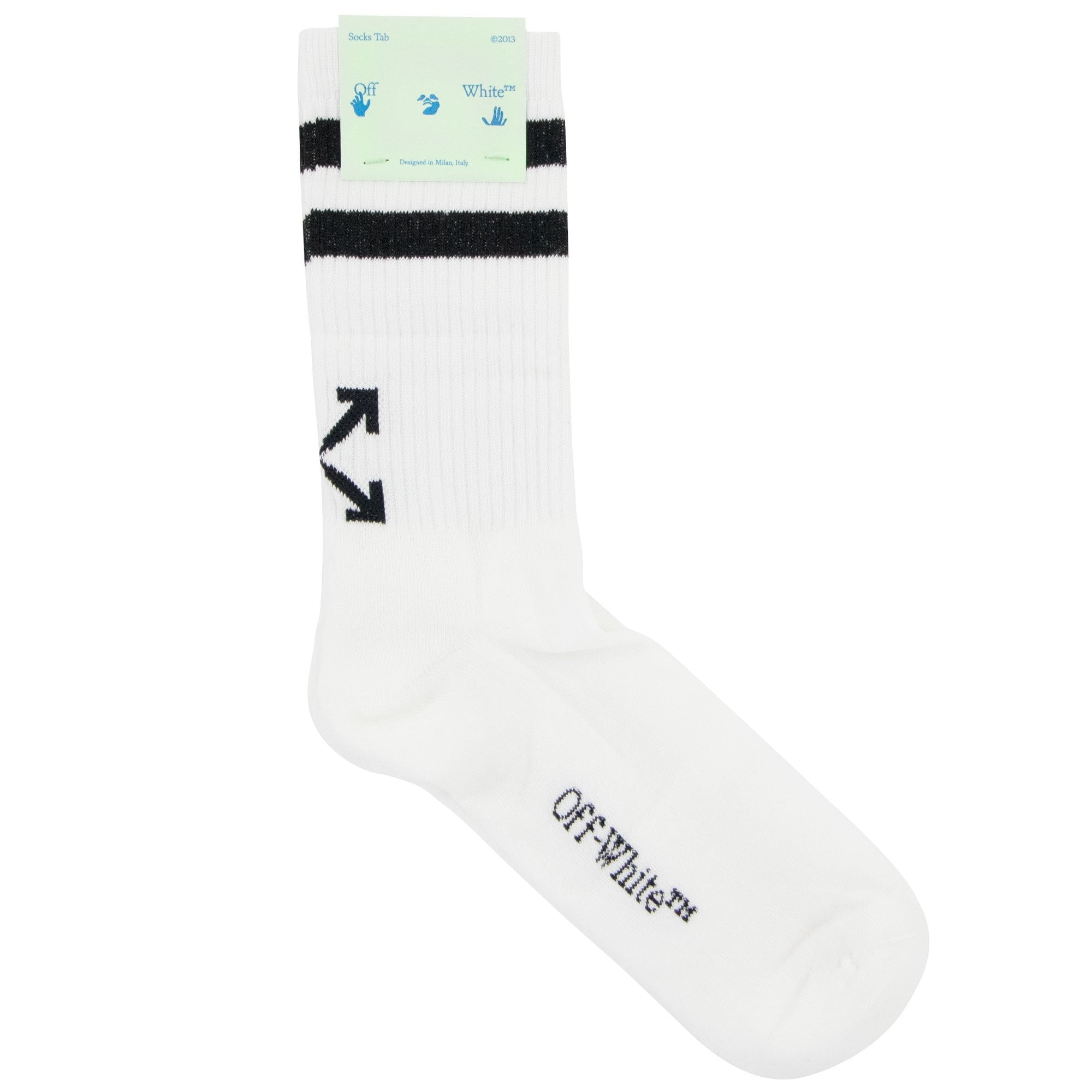 Off White Striped Arrow Socks White/Black
