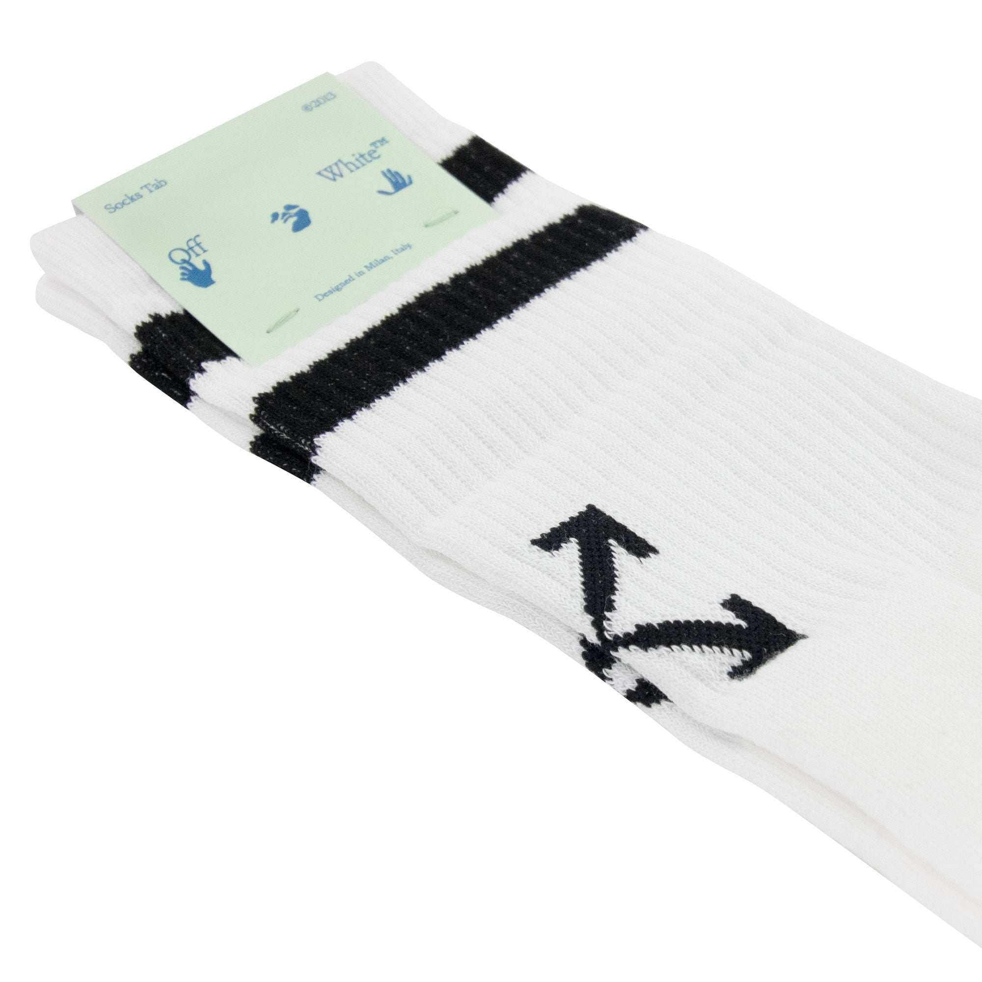 Off White Striped Arrow Socks White/Black