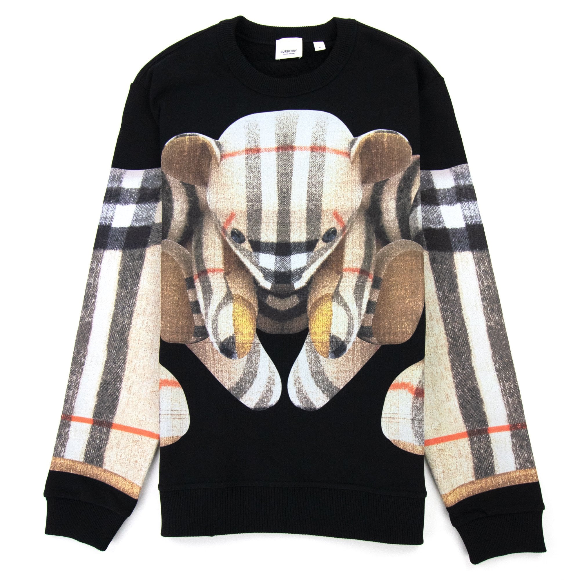 Burberry Thomas Bear Print Cotton Sweatshirt Black
