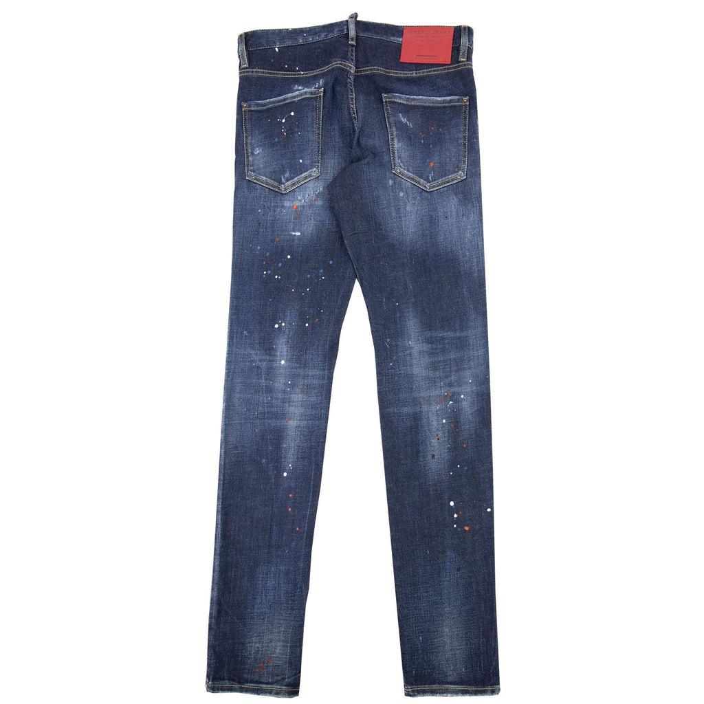 Dsquared2 Dark Ripped Red & Blue Spots Wash Cool Guy Jeans Denim 470