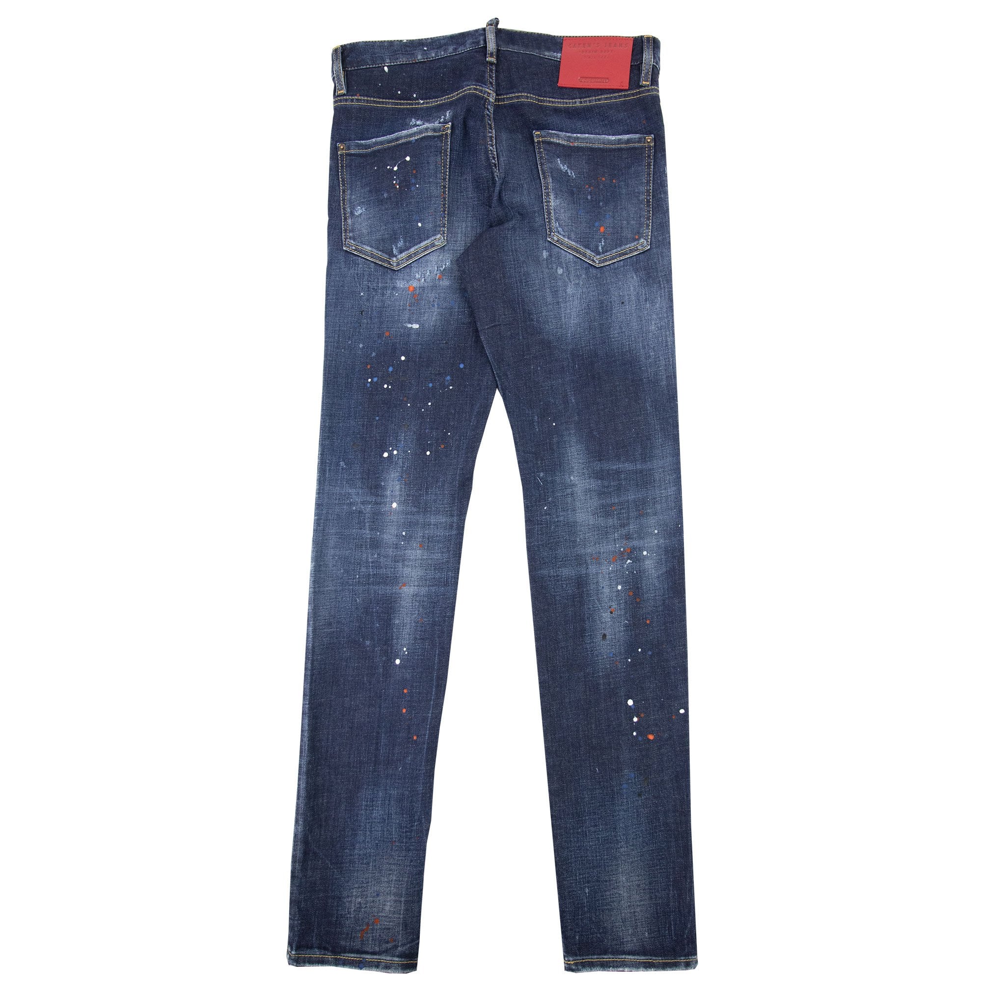 Dsquared2 Dark Ripped Red & Blue Spots Wash Cool Guy Jeans Denim 470