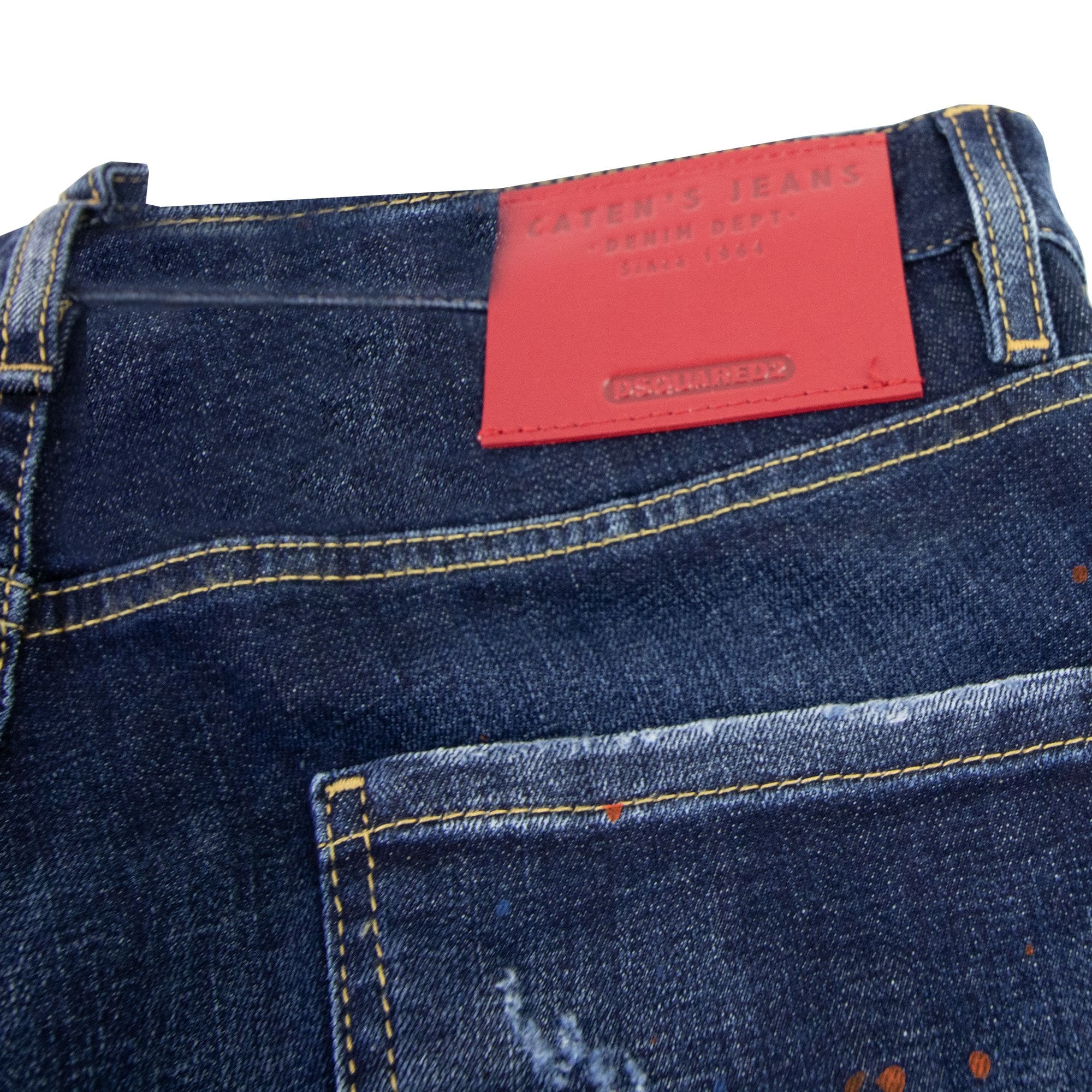 Dsquared2 Dark Ripped Red & Blue Spots Wash Cool Guy Jeans Denim 470