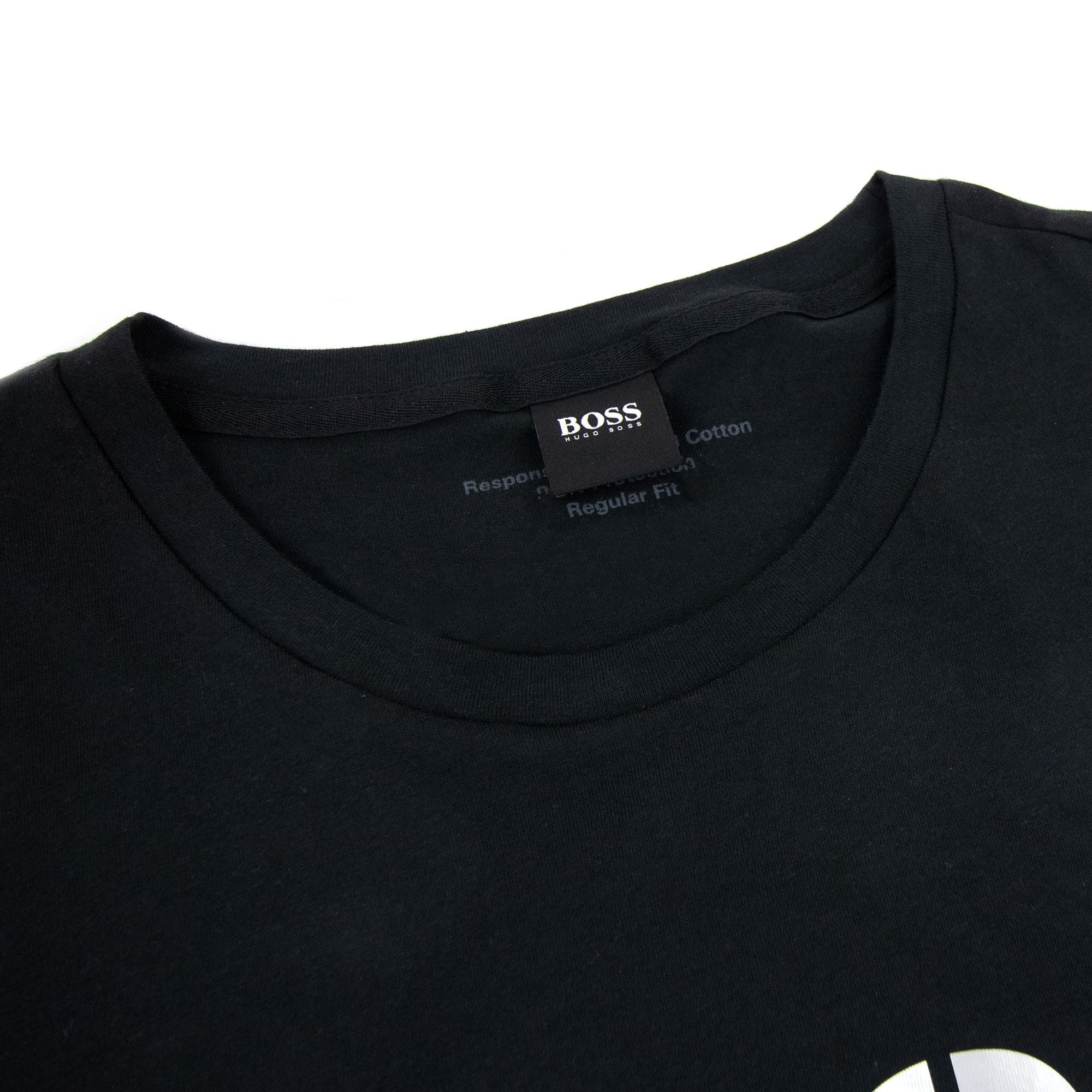 Hugo Boss Rn Special Striped Logo T Shirt Black/silver