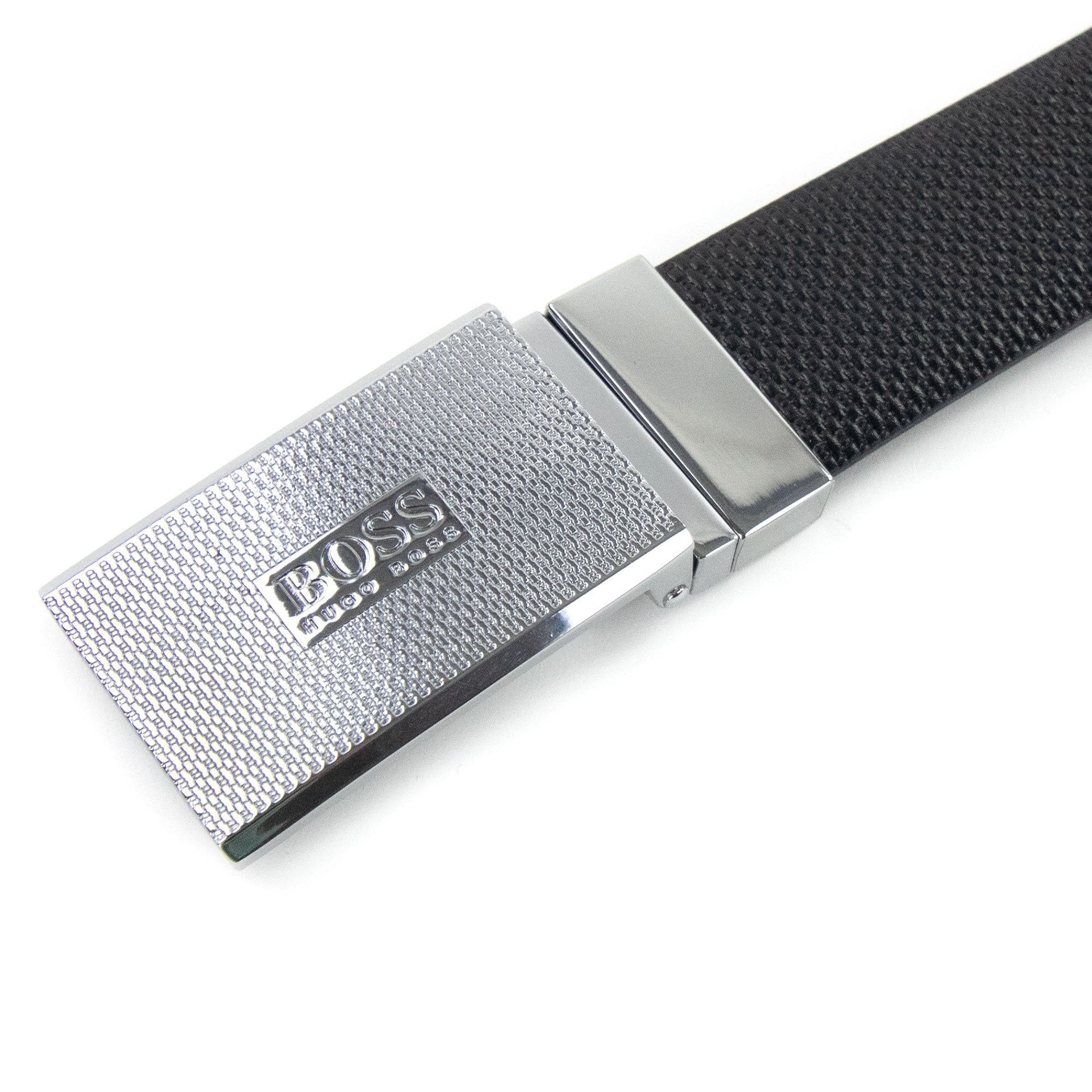 Hugo Boss Reversible Pin Plaque Buckles Leather Belt Dark Brown 002