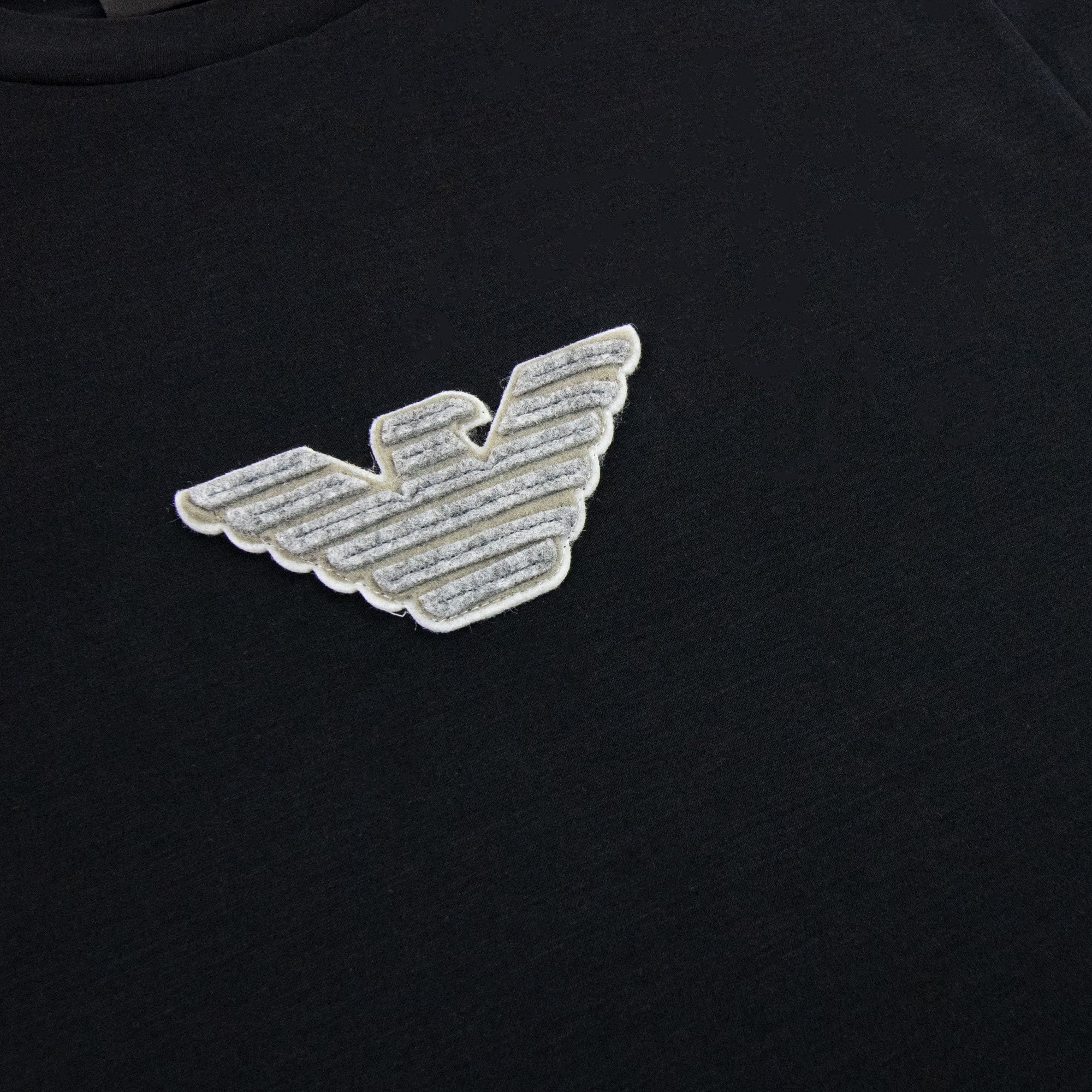 Emporio Armani Felt Eagle Patch Tencel Blend T Shirt Black 999
