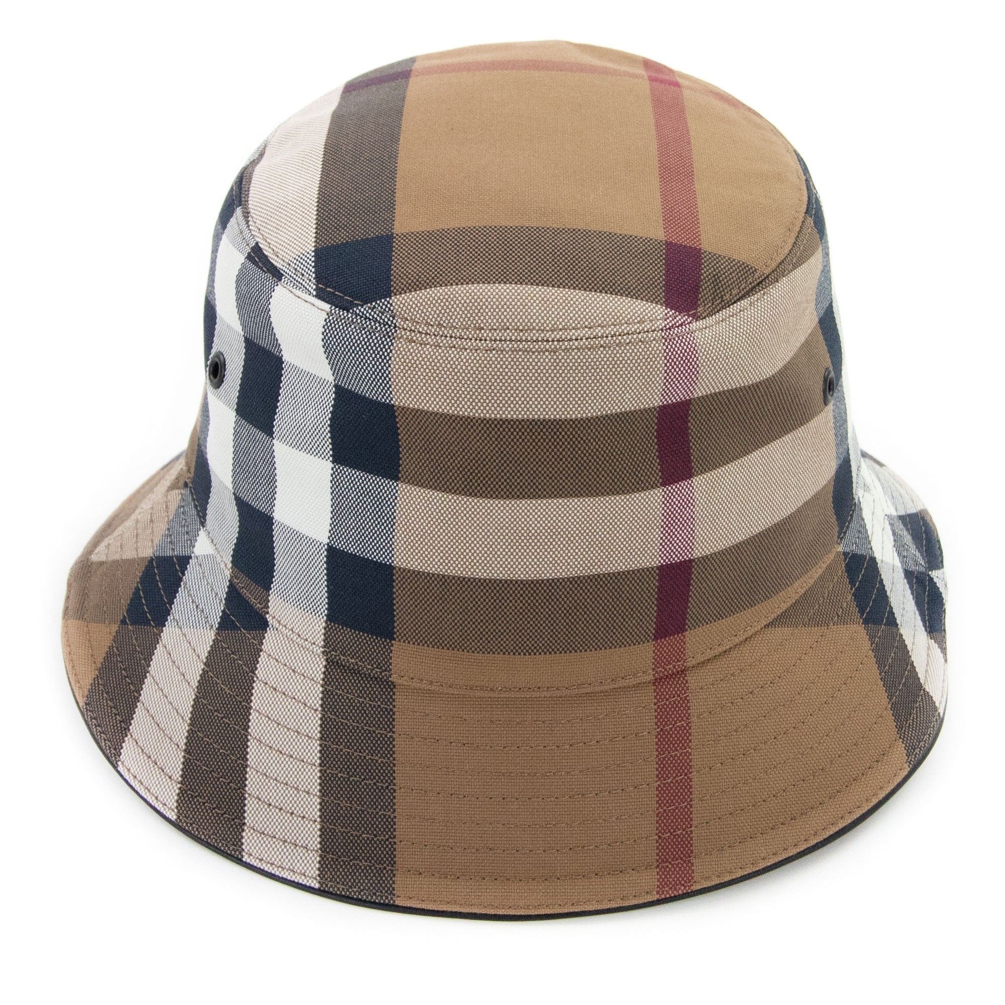 Burberry Check Cotton Canvas Bucket Hat Birch Brown