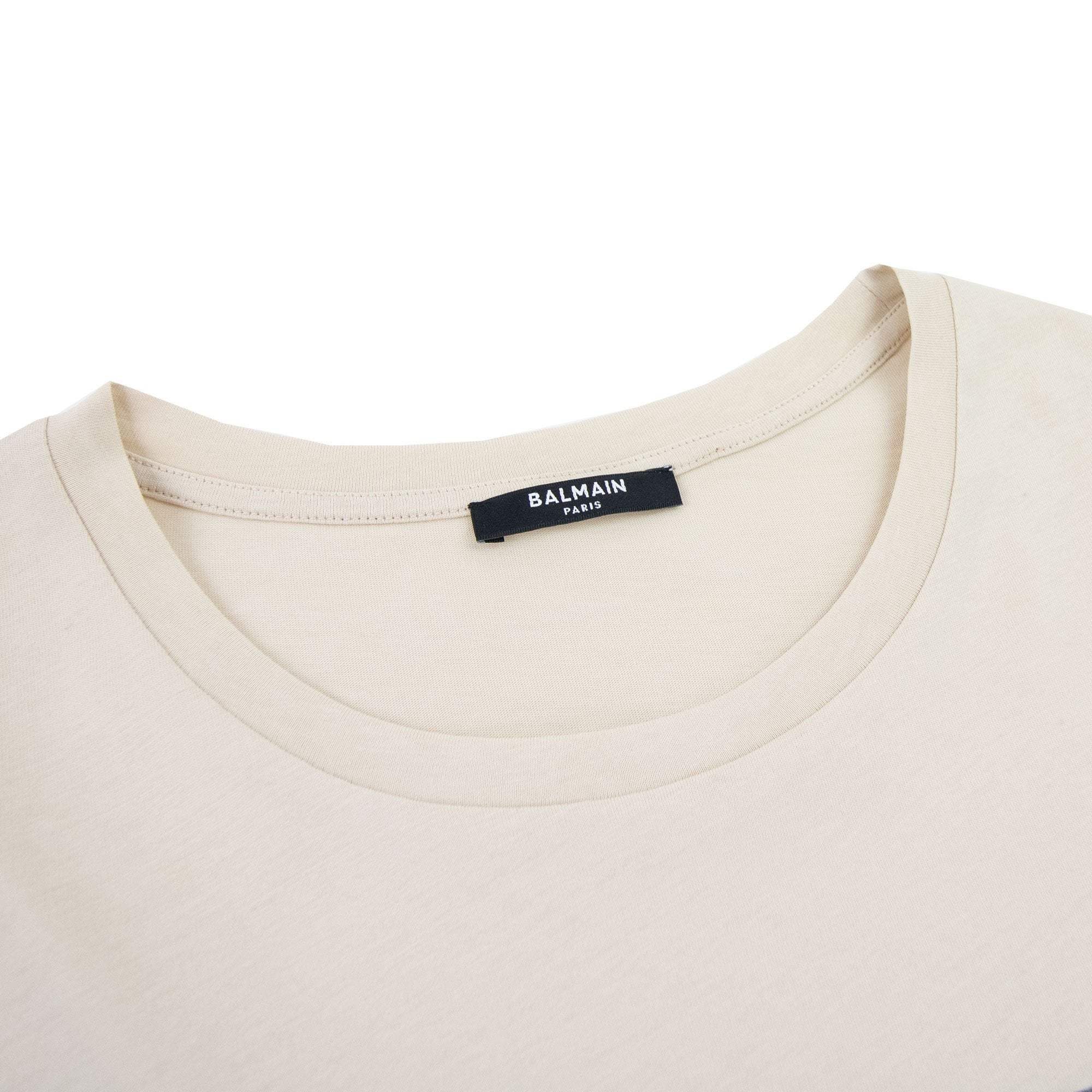 Balmain Logo Black Print T Shirt Ivory Gfe