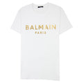 Balmain Metallic Logo Tshirt White Gad