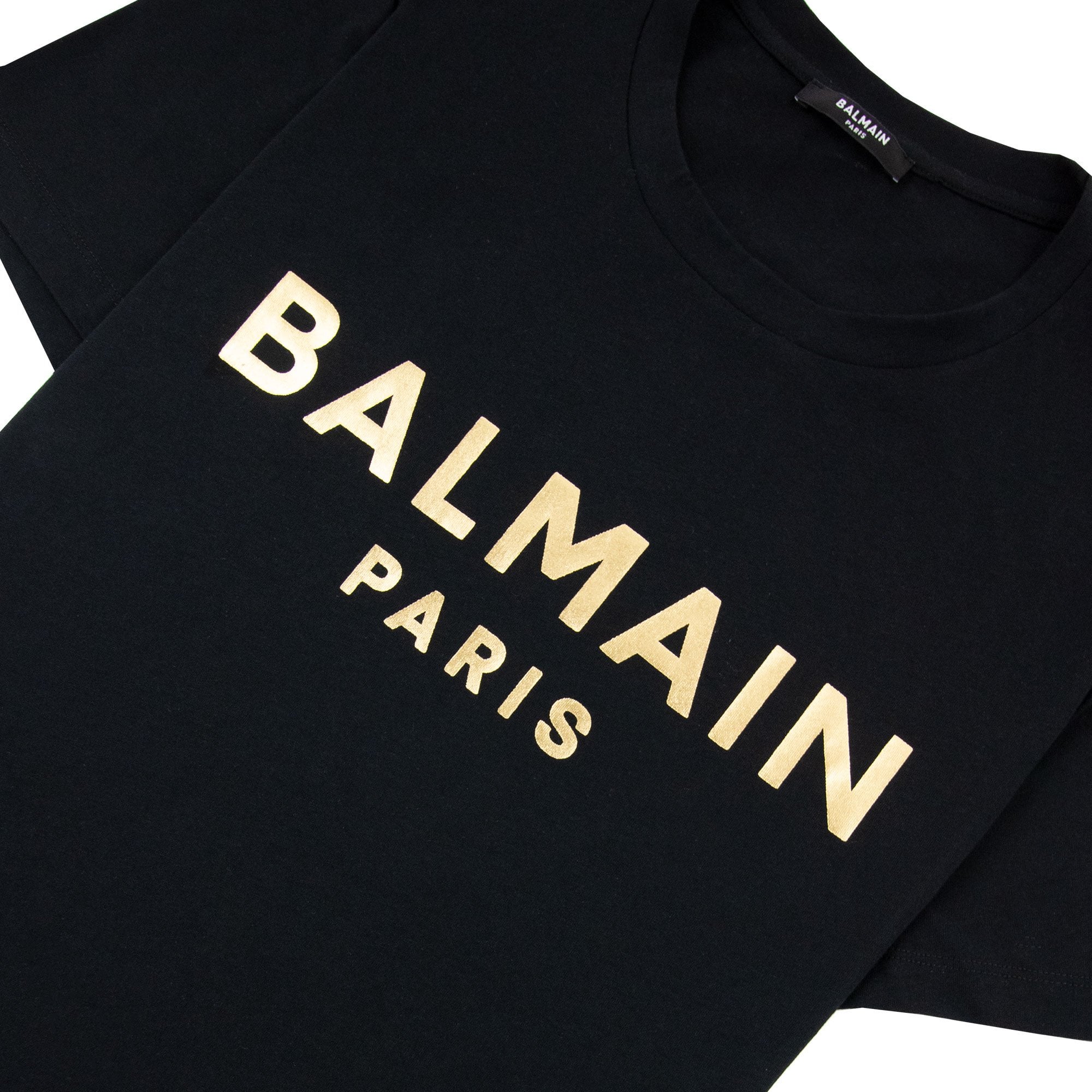 Balmain Gold Balmain Paris Logo Print T Shirt Black Ead | ONU – Onu