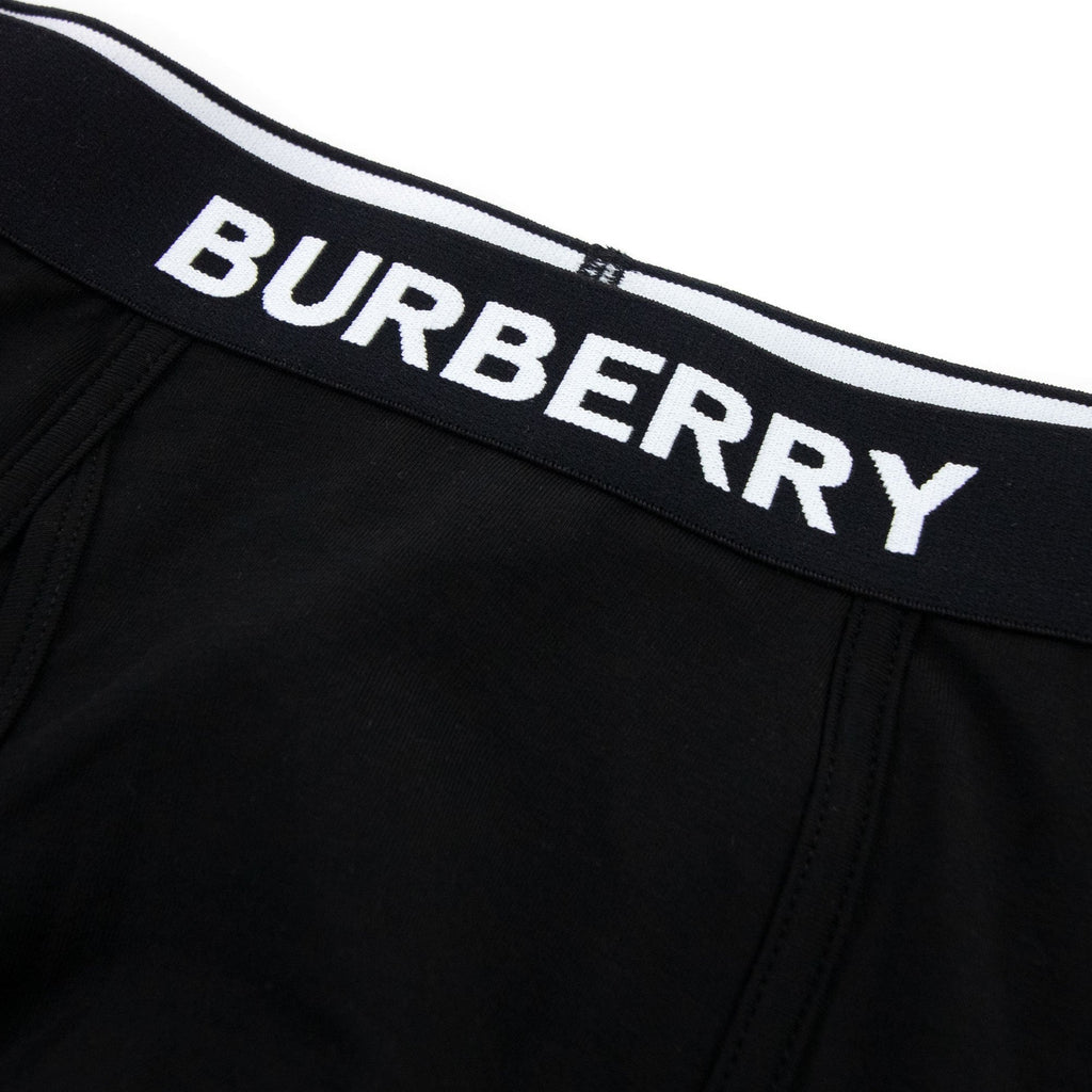 Burberry Logo Detail Stretch Cotton Boxer Shorts Black