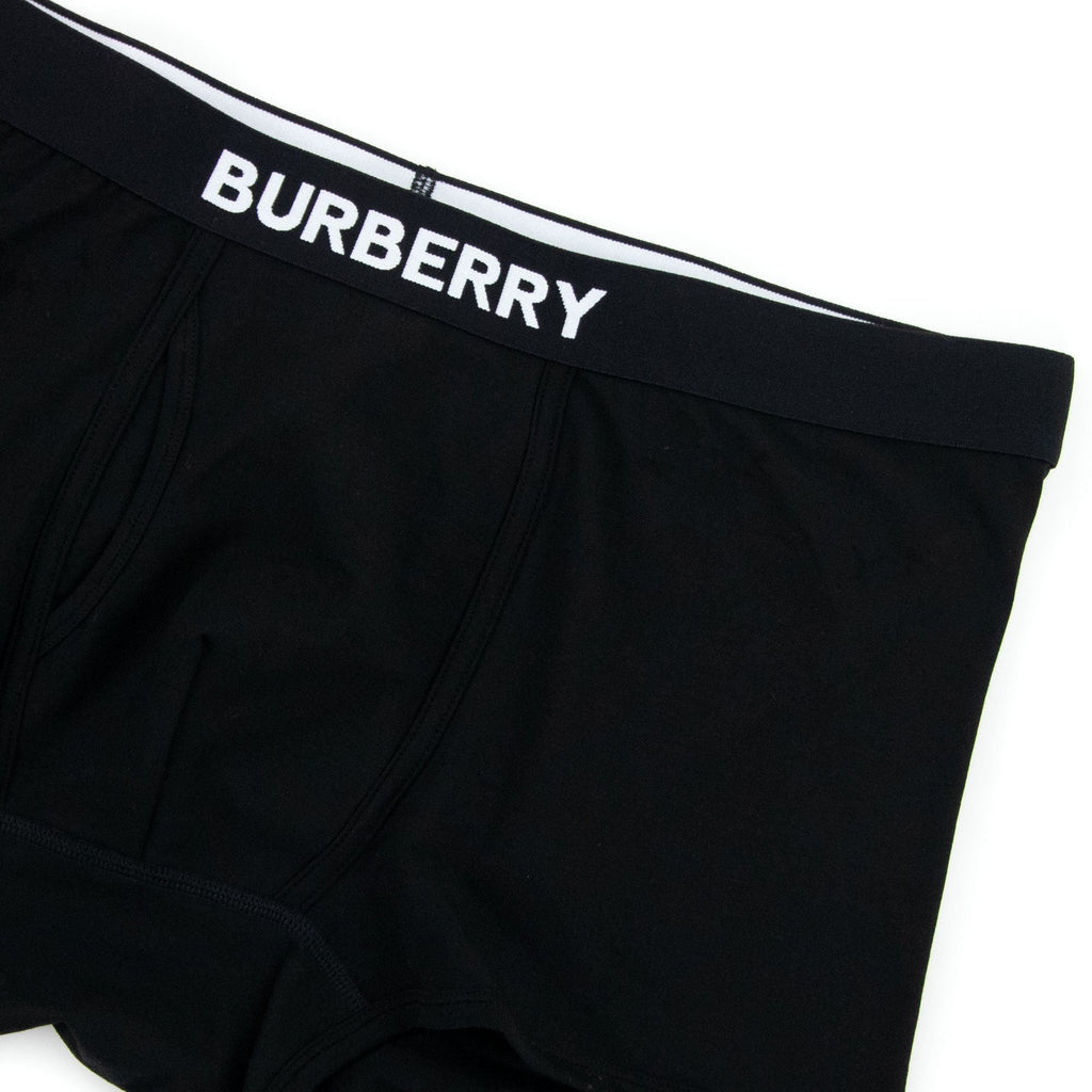 Burberry Logo Detail Stretch Cotton Boxer Shorts Black