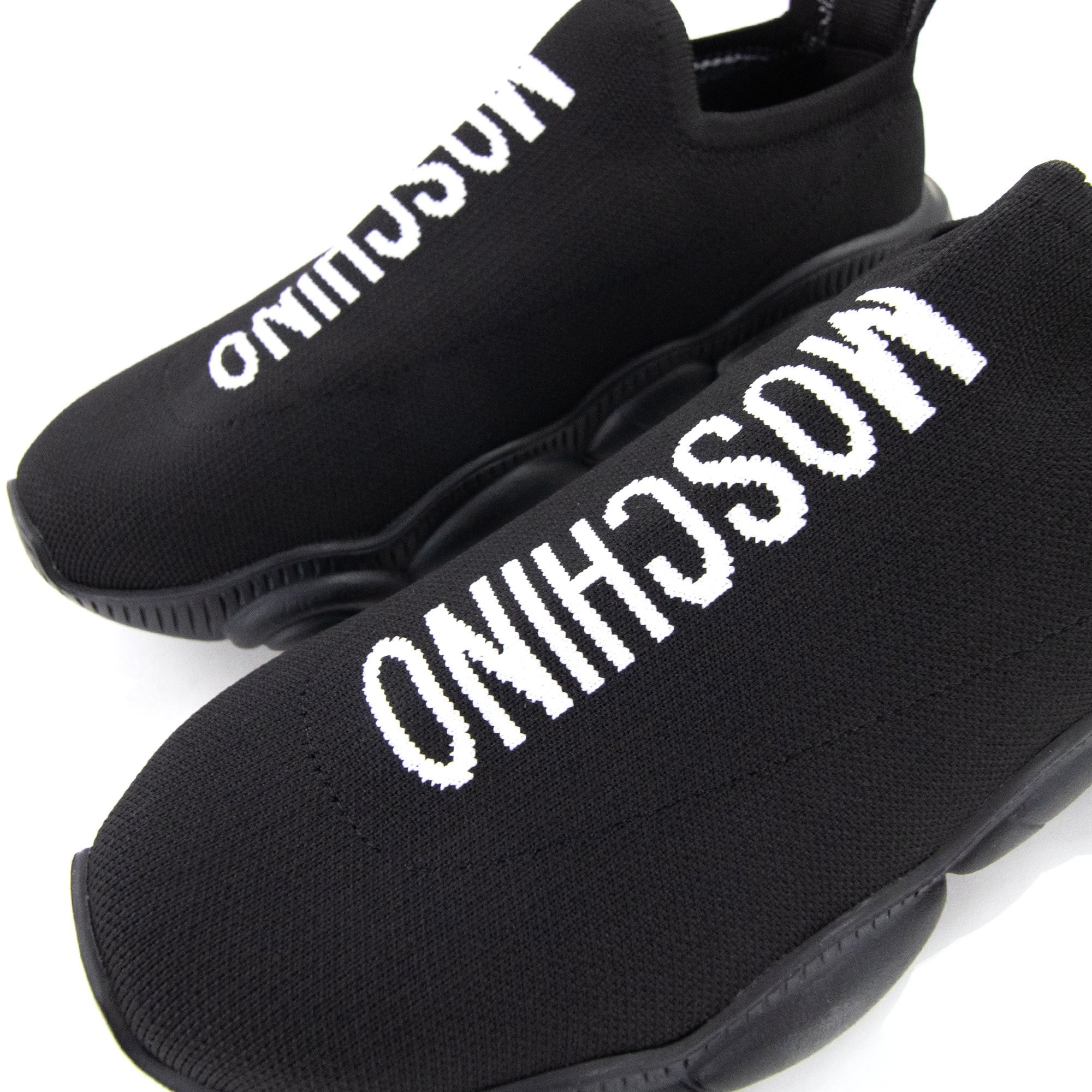 Moschino Couture Logo Socks Trainers Nero/bianco