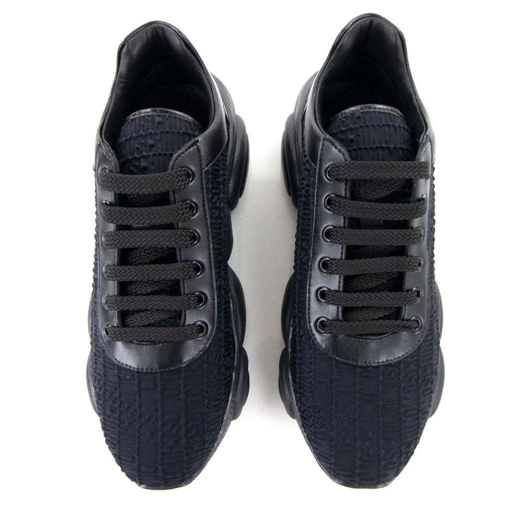 Moschino Couture All Over Logo Teddy Trainers Black
