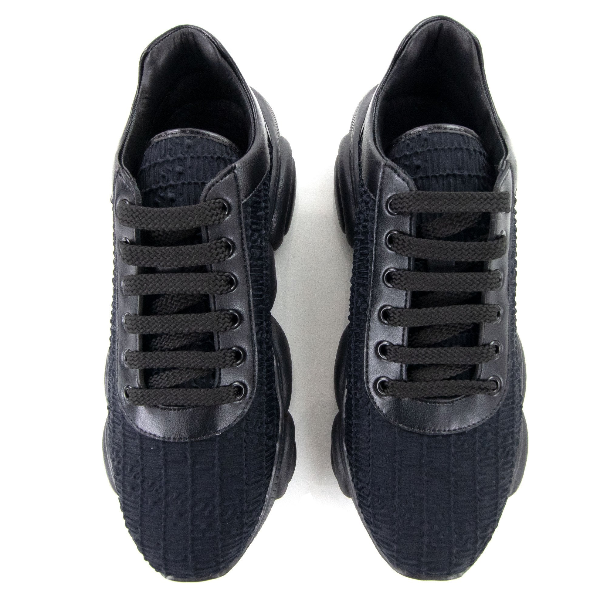 Moschino Couture All Over Logo Teddy Trainers Black