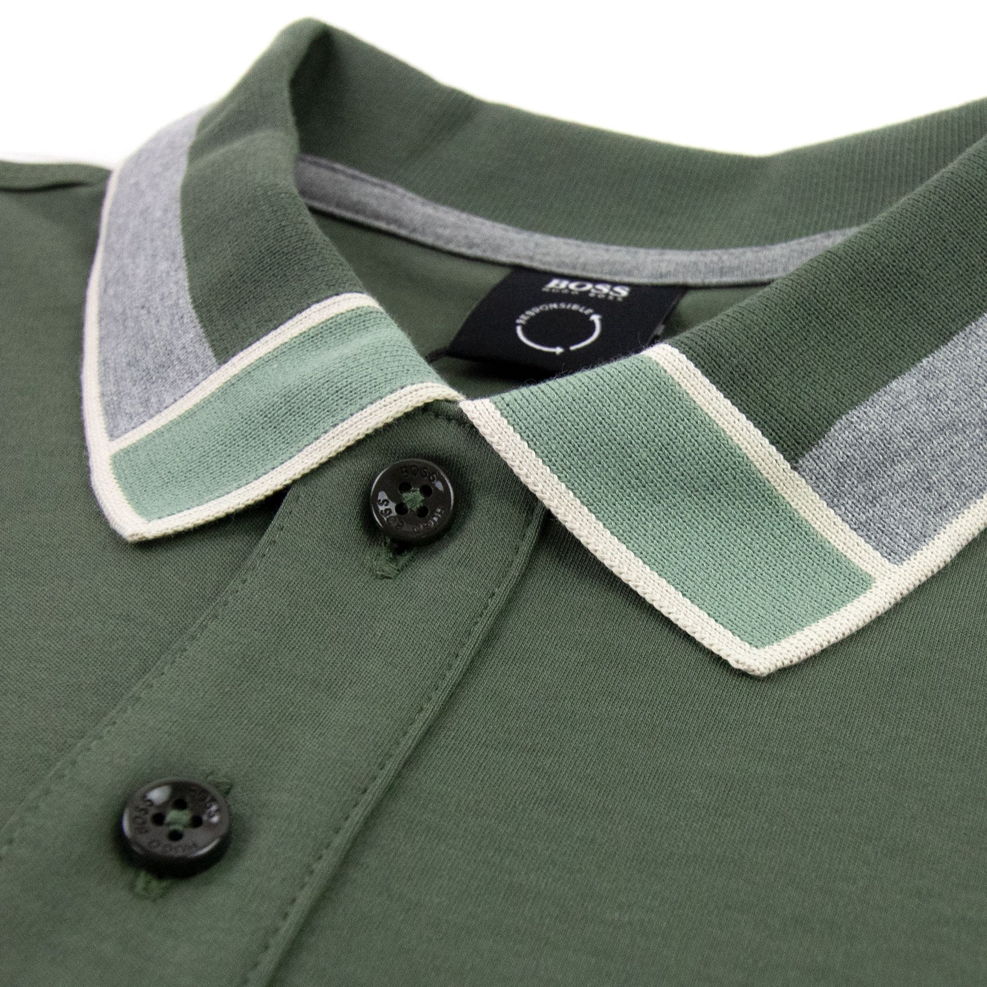 Hugo Boss Parlay 139 Colour Blocked Collar Khaki