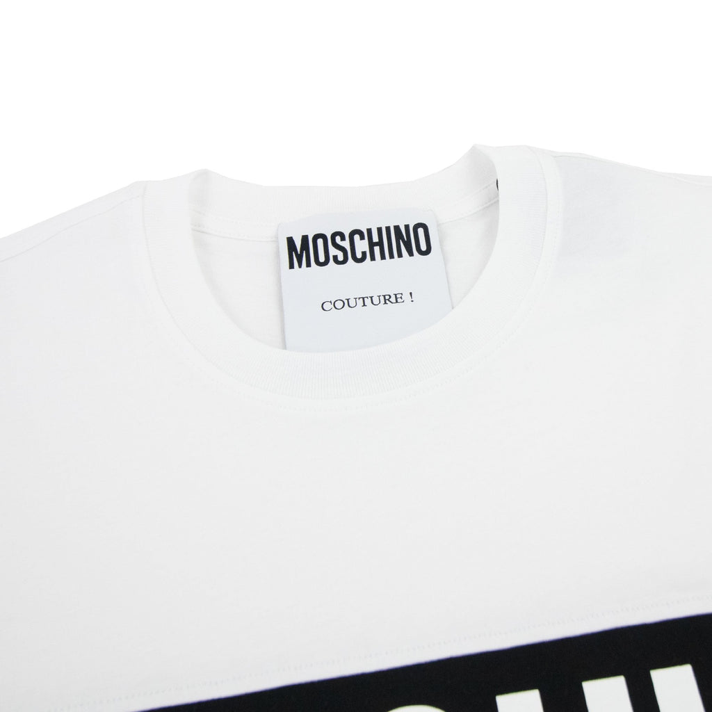 Moschino Couture Block Logo Print T Shirt White 2001