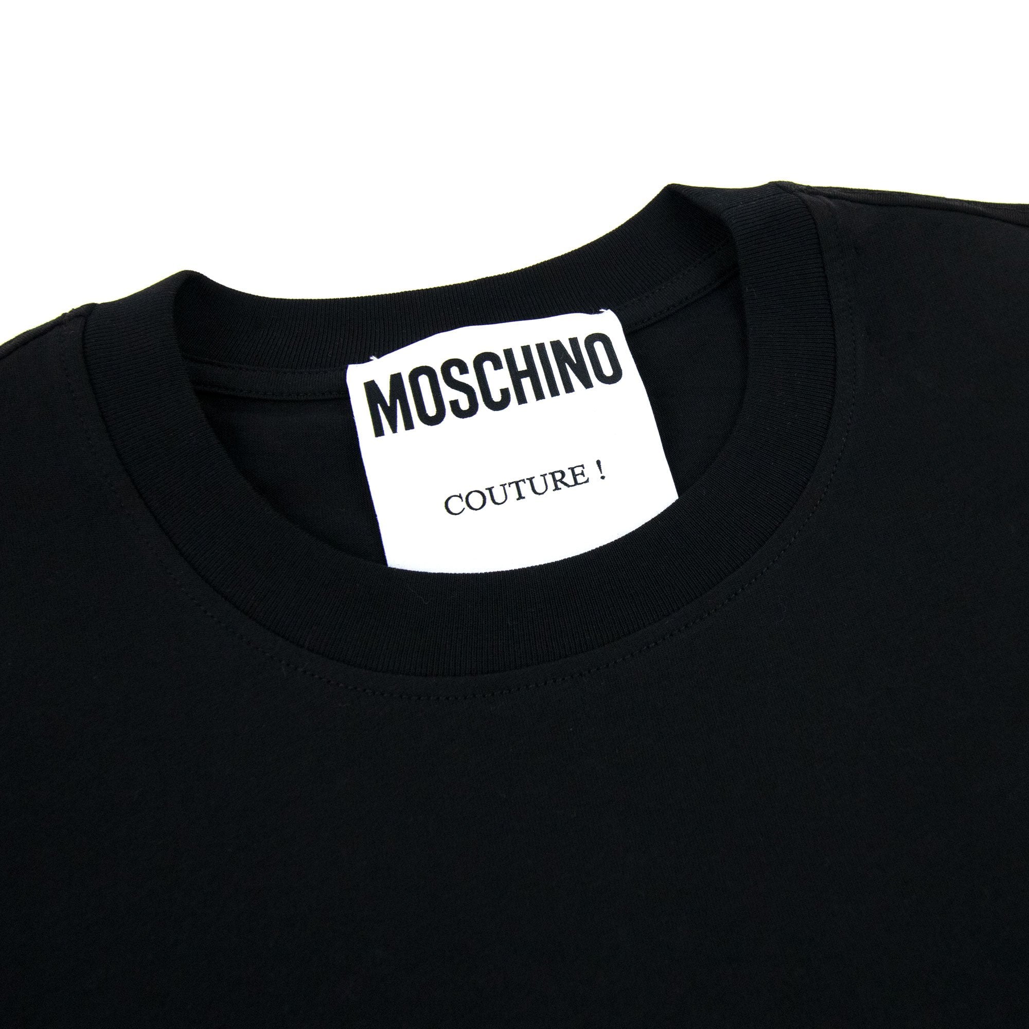 Moschino Couture Block Logo Print T Shirt Black 2555 – Onu