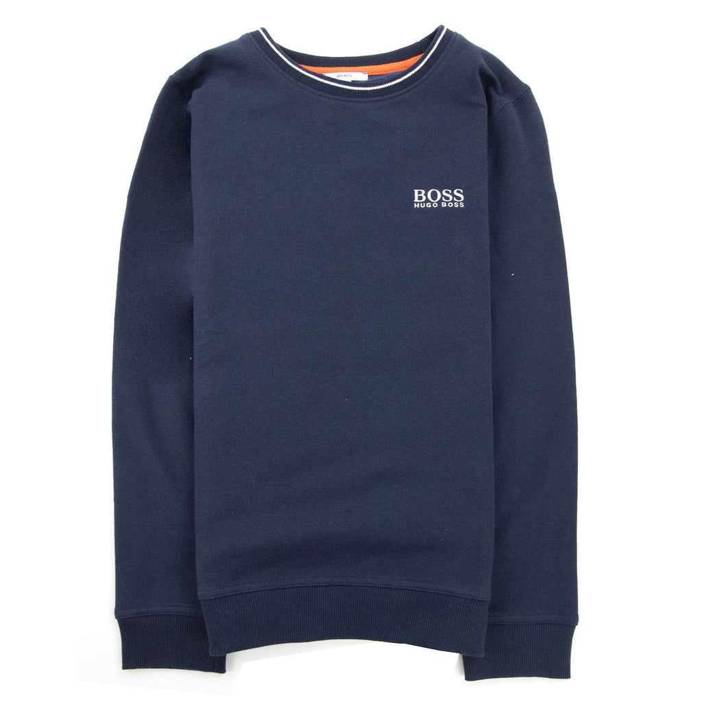 Hugo Boss Kids Chest Logo Crew Neck Sweatshirt Navy