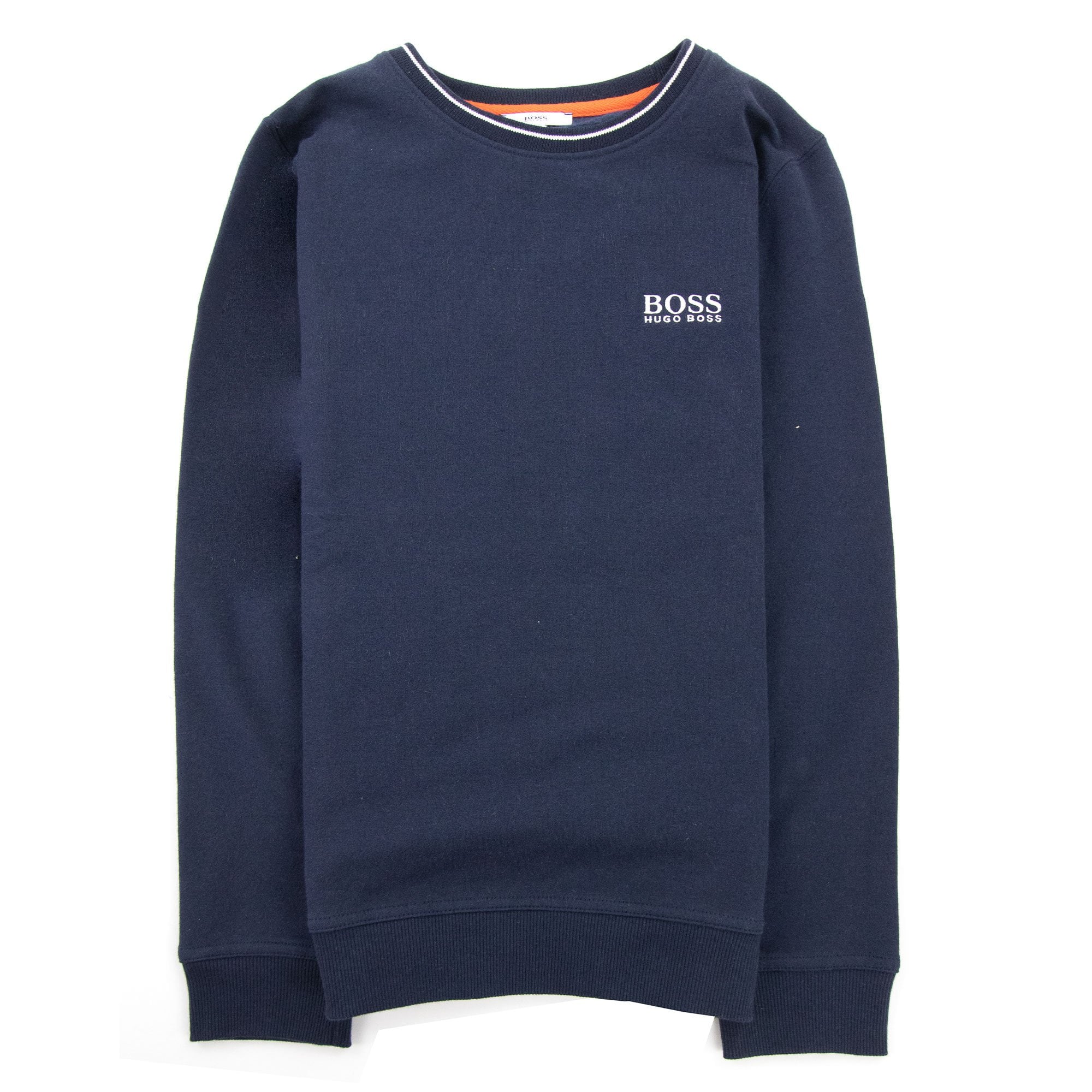 Hugo Boss Kids Chest Logo Crew Neck Sweatshirt Navy