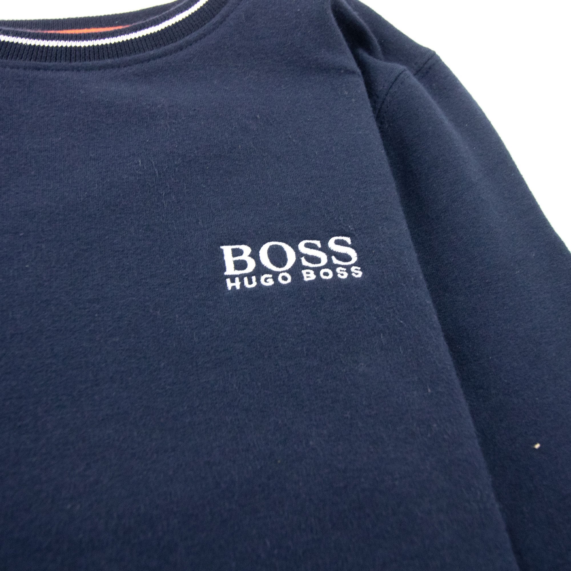 Hugo Boss Kids Chest Logo Crew Neck Sweatshirt Navy