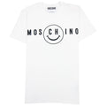Moschino Couture Smiley Brand Print Cotton Jersey T Shirt White 1001