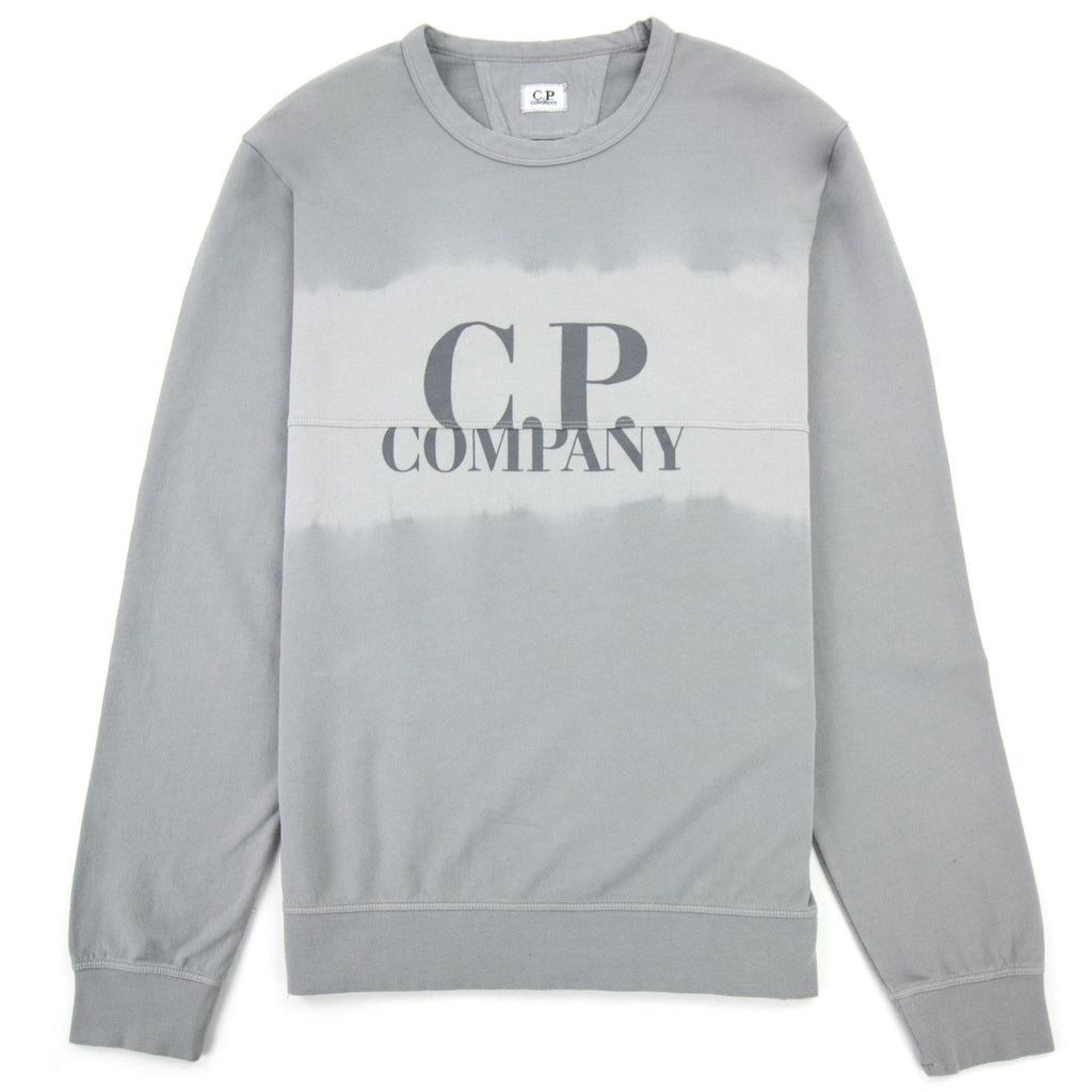 CP Company Light Fleece Tie-dye Logo Sweatshirt Griffin Grey 937