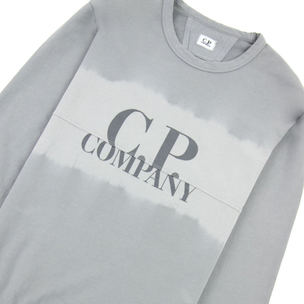 CP Company Light Fleece Tie-dye Logo Sweatshirt Griffin Grey 937