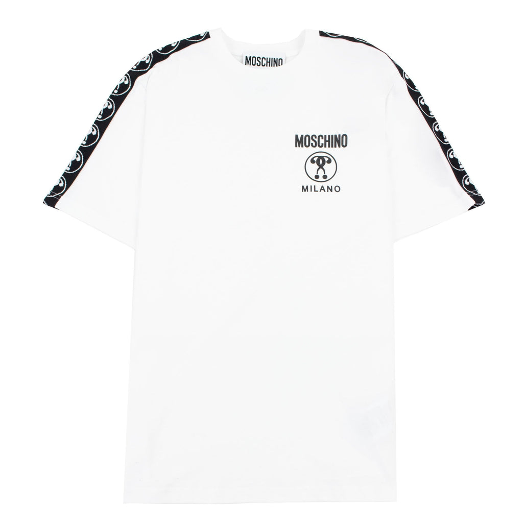Moschino Couture Double Question Mark Organic Cotton T Shirt White 1001