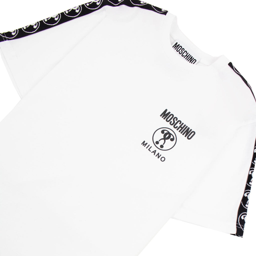 Moschino Couture Double Question Mark Organic Cotton T Shirt White 1001
