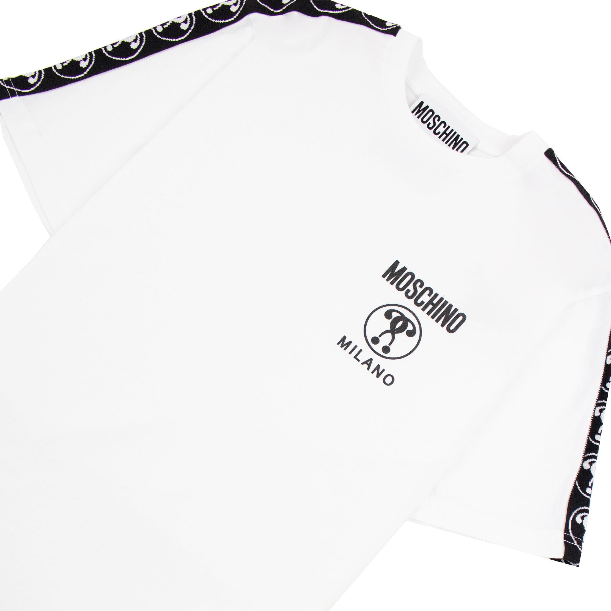 Moschino Couture Double Question Mark Organic Cotton T Shirt White 1001