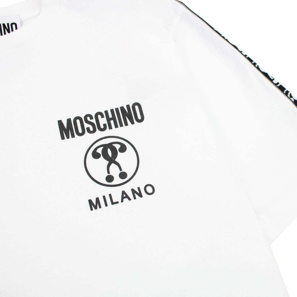 Moschino Couture Double Question Mark Organic Cotton T Shirt White 1001