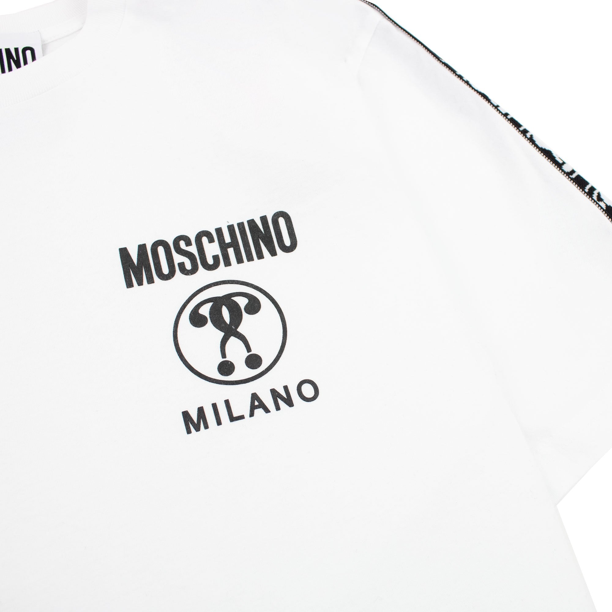 Moschino Couture Double Question Mark Organic Cotton T Shirt White 1001