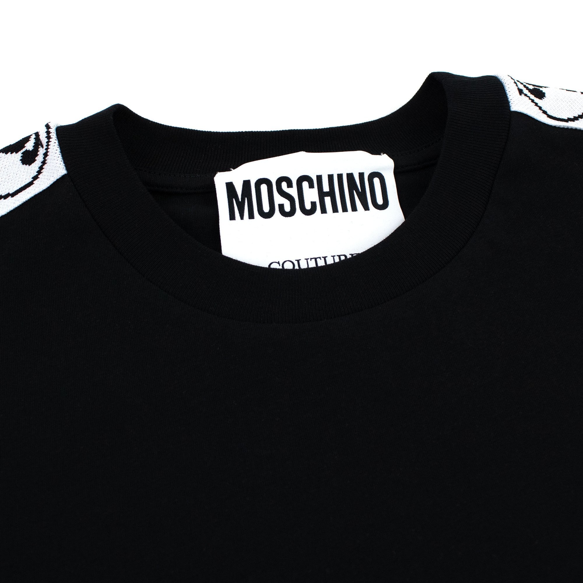 Moschino Couture Double Question Mark Organic Cotton T Shirt Black 1555