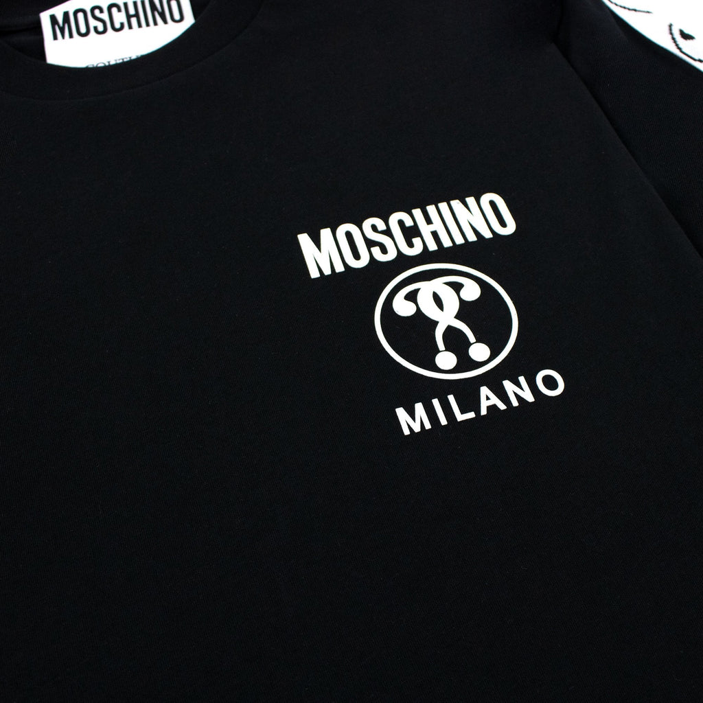 Moschino Couture Double Question Mark Organic Cotton T Shirt Black 1555